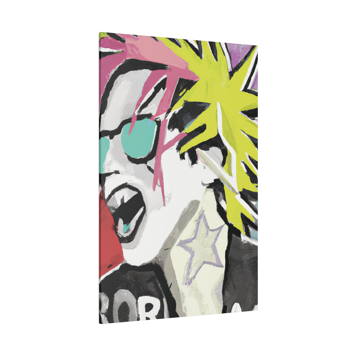 9589K - Rockstar Painting Print | Face | Abstract | Poster | Home Decor | Wall Art | Music Art | Canvas