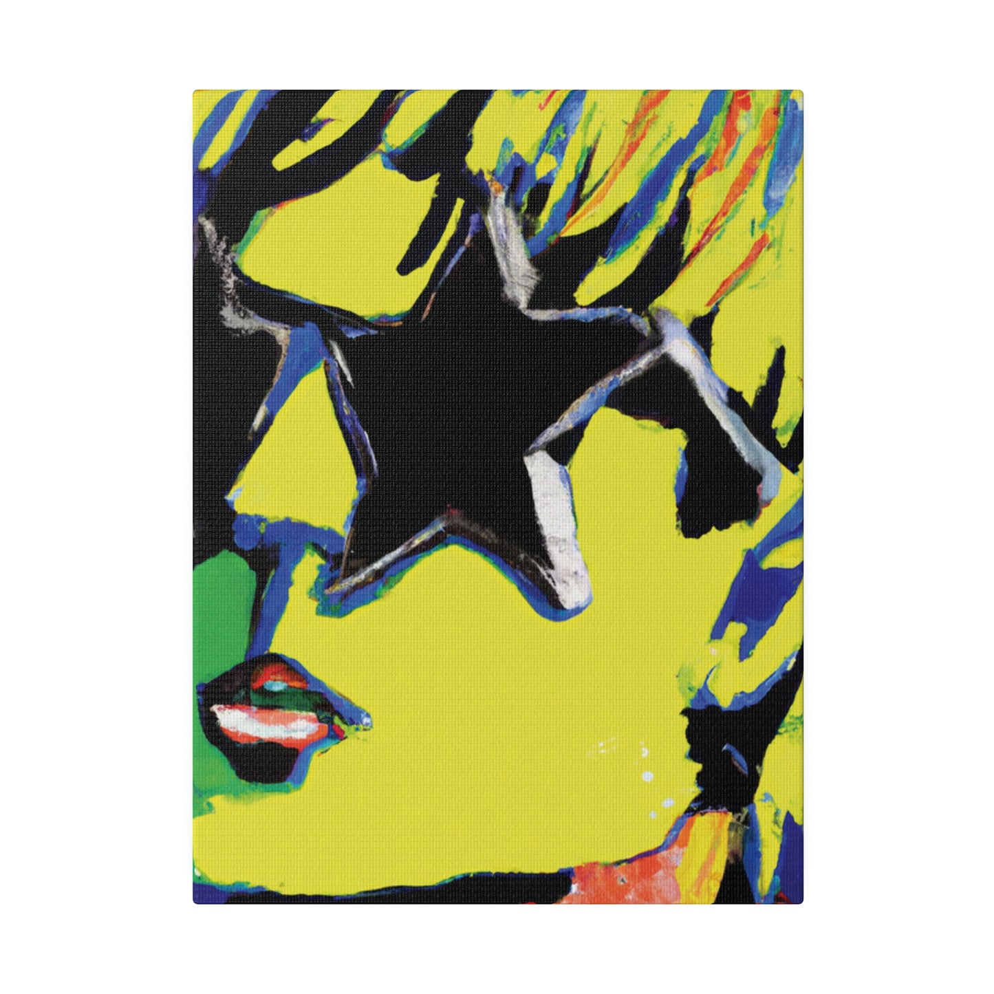 9785T - Rockstar Painting Print | Face | Abstract | Poster | Home Decor | Wall Art | Music Art | Canvas