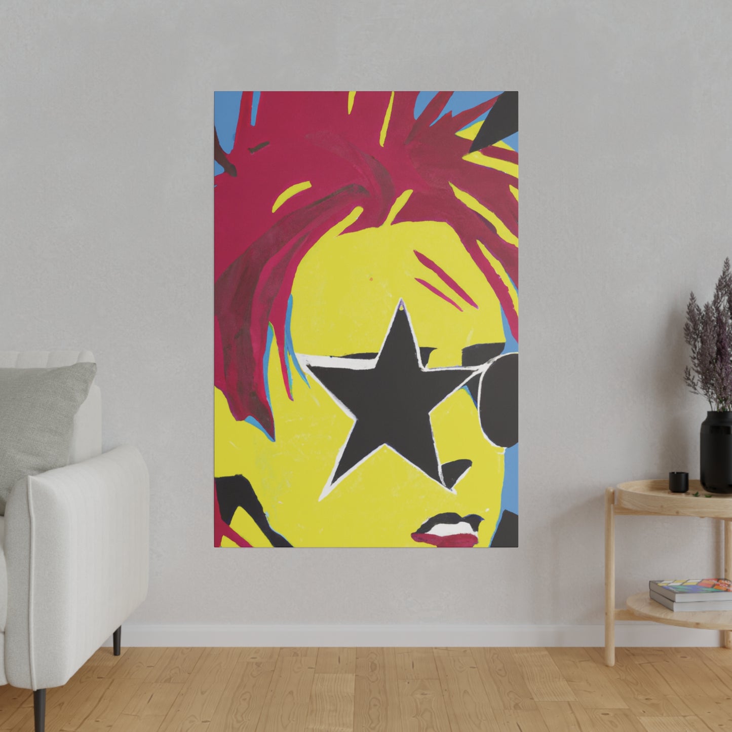 5063P - Rockstar Painting Print | Face | Abstract | Poster | Home Decor | Wall Art | Music Art | Canvas