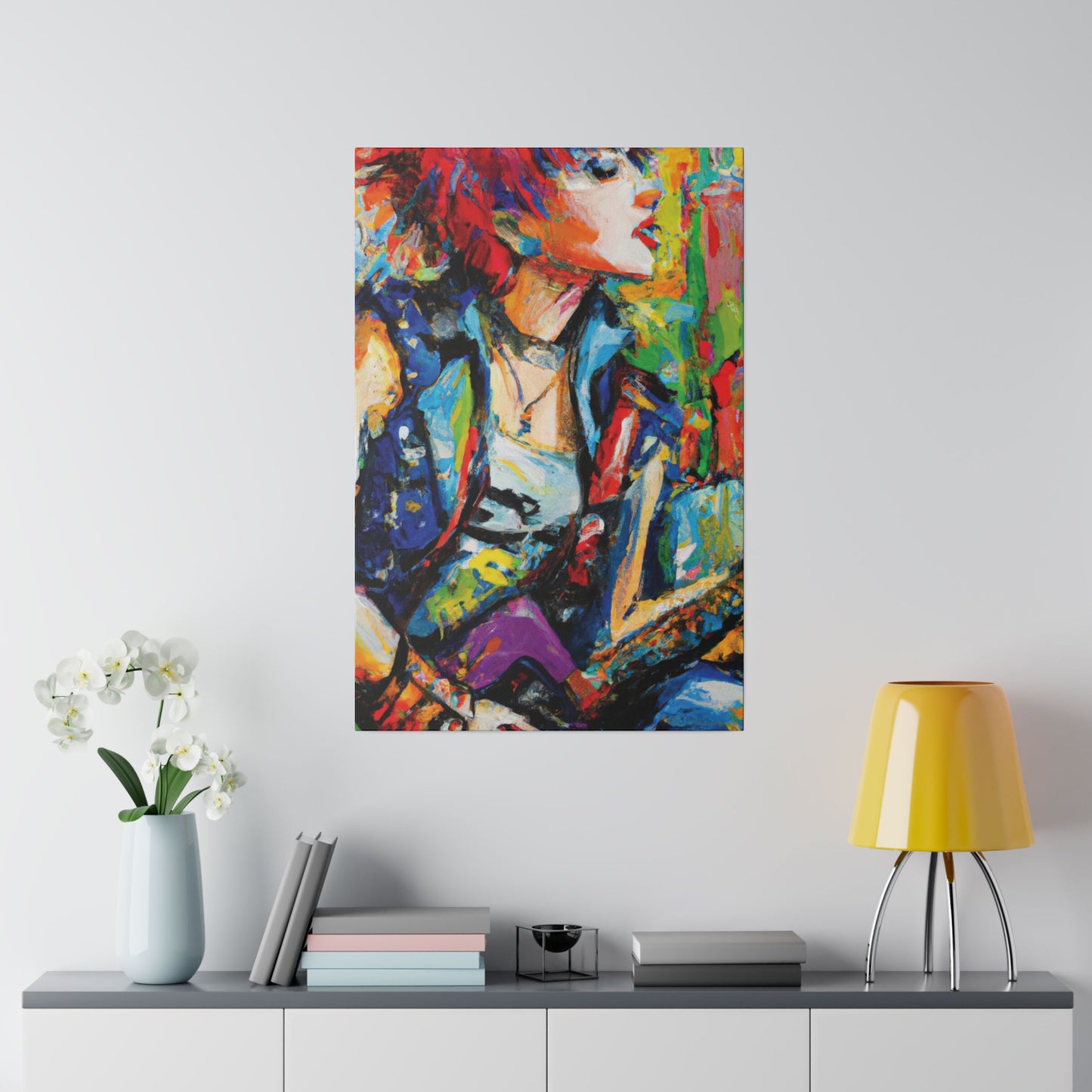 1135V - Rockstar Oil Painting Style Print | Poster | Home Decor | Wall Art | Music Art | Canvas