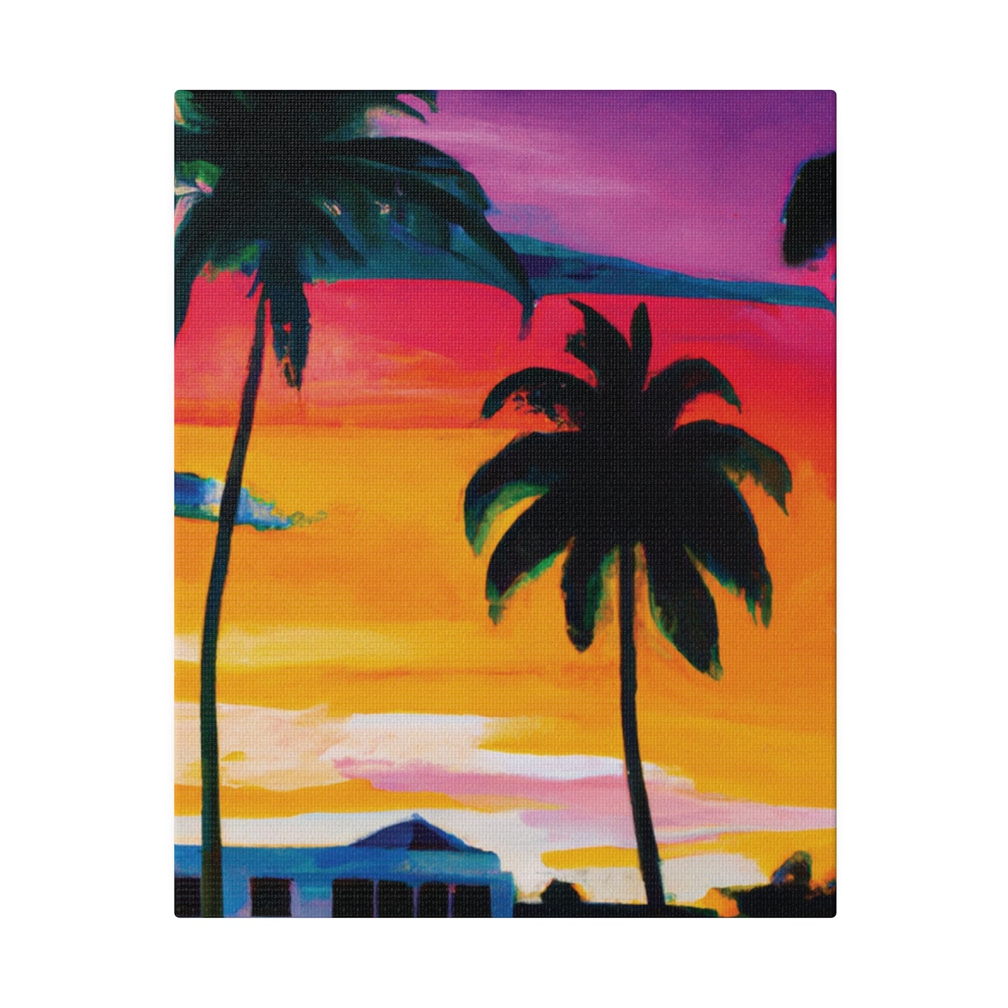 7785F - Miami Beach Sunset Painting Print | Miami | Beach | Sunset | Poster | Home Decor | Wall Art | Canvas