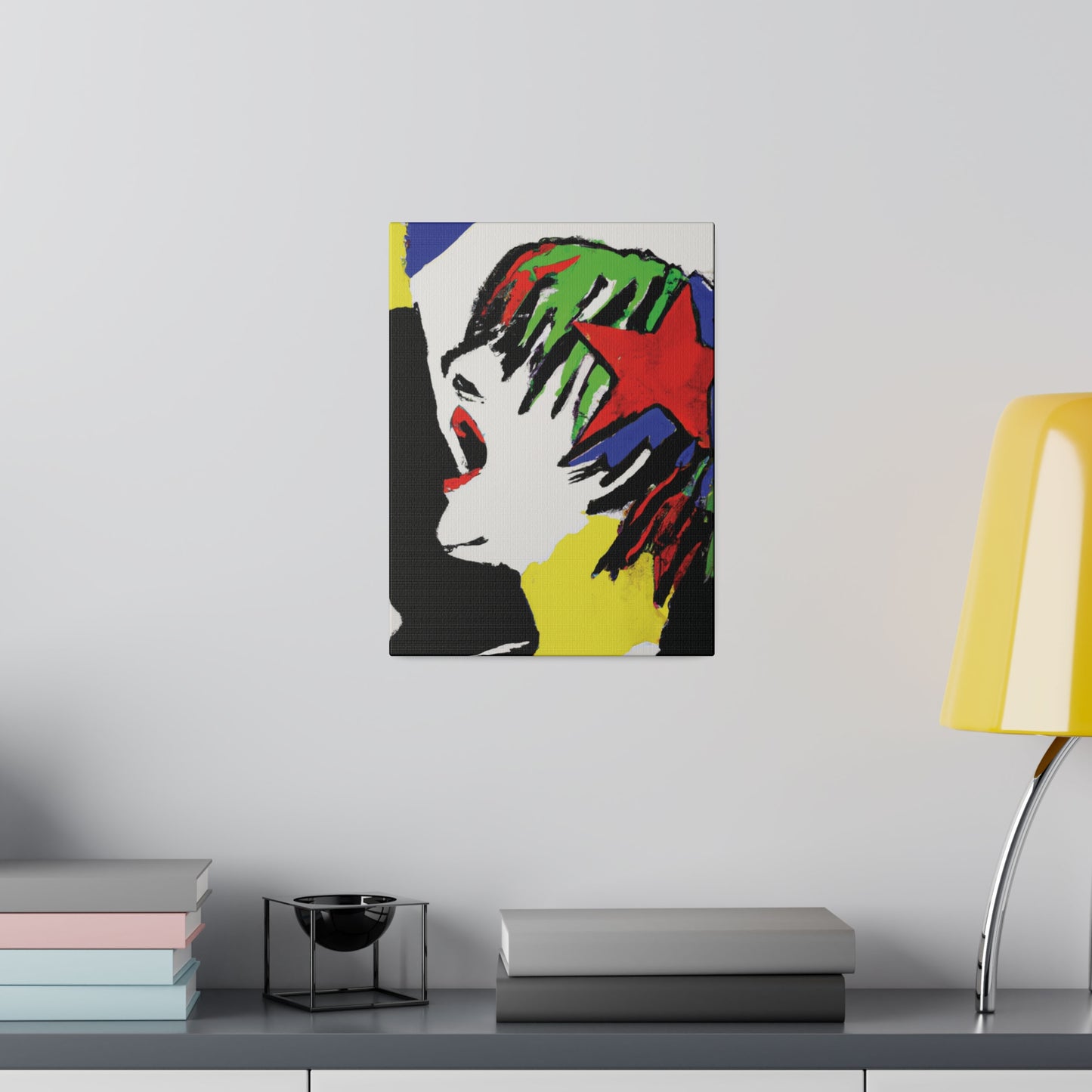 5673W - Rockstar Painting Print | Face | Abstract | Poster | Home Decor | Wall Art | Music Art | Canvas