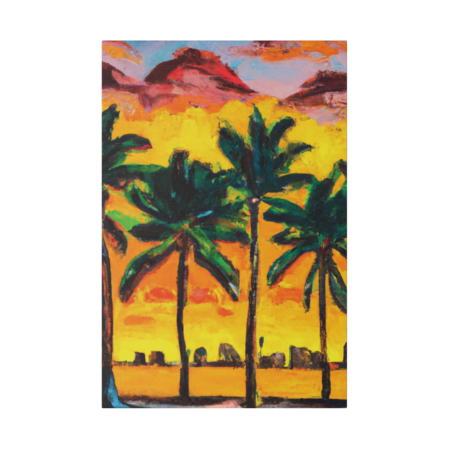 3622W - Miami Beach Sunset Painting Print | Miami | Beach | Sunset | Poster | Home Decor | Wall Art | Canvas
