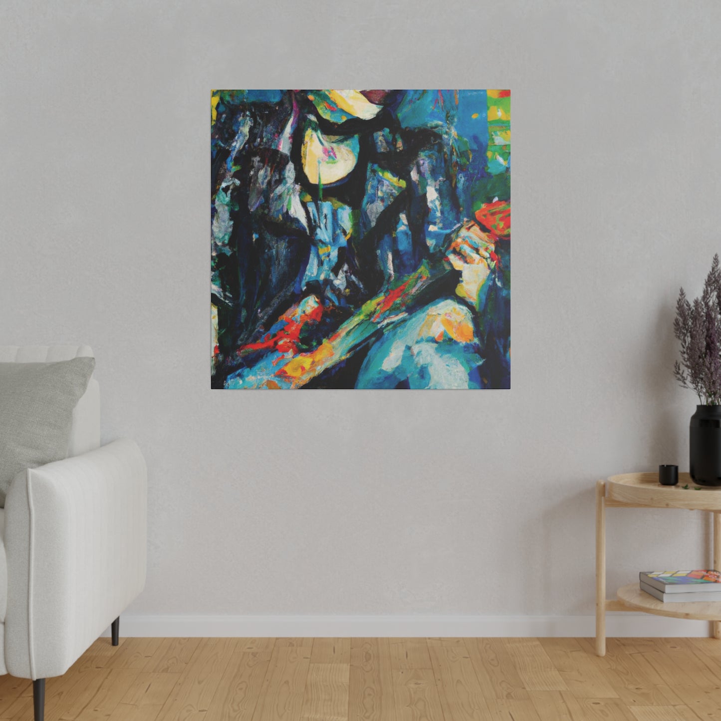 9733T - Rockstar Oil Painting Style Print | Poster | Home Decor | Wall Art | Music Art | Canvas