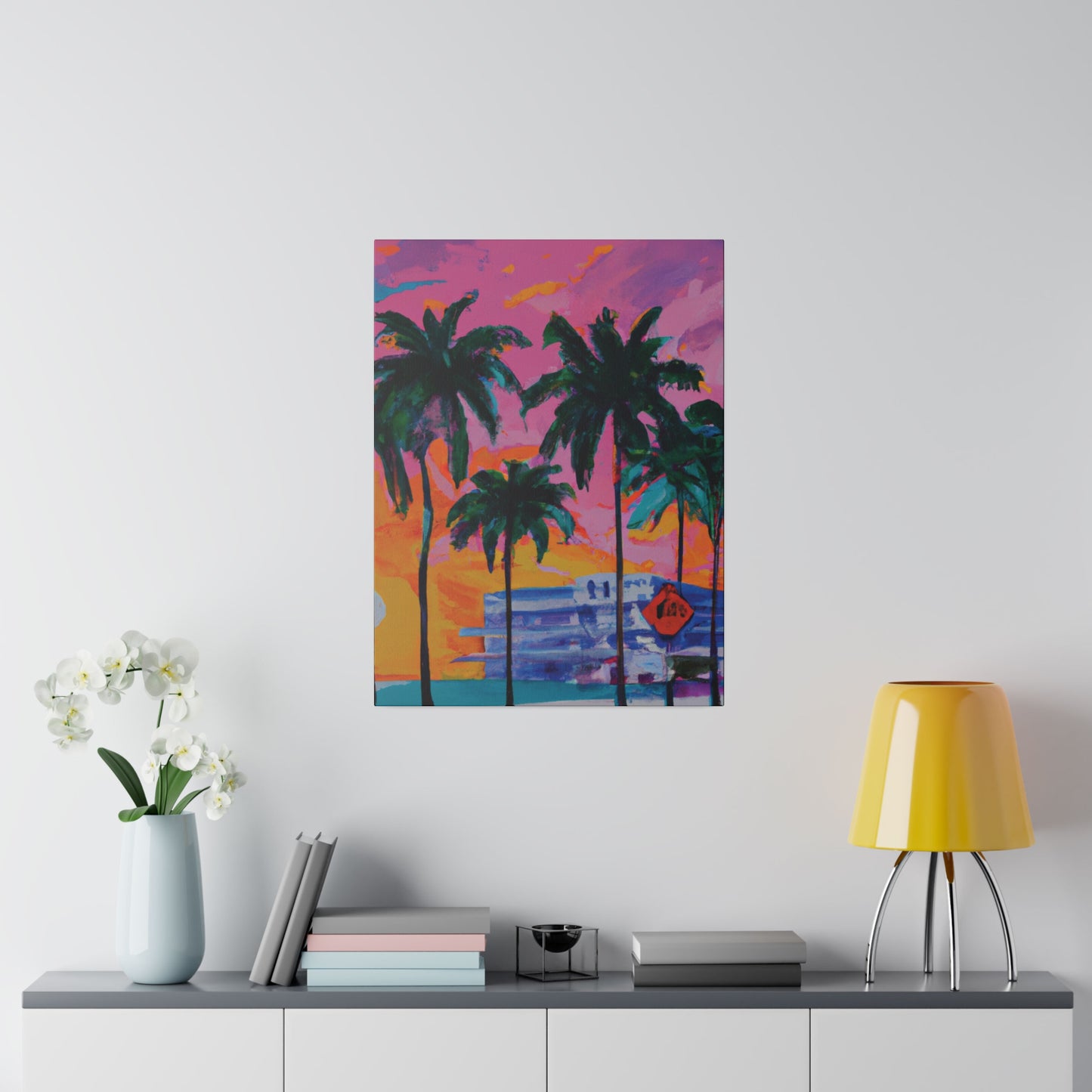 5487P - Miami Beach Sunset Painting Print | Miami | Beach | Sunset | Poster | Home Decor | Wall Art | Canvas