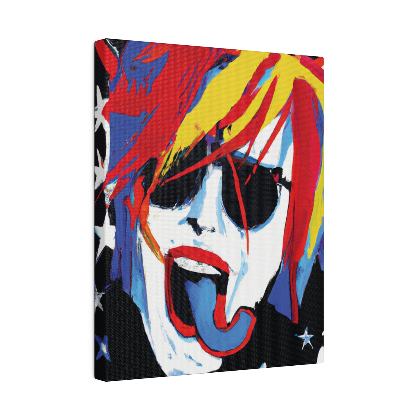 5376Y - Rockstar Painting Print | Face | Abstract | Poster | Home Decor | Wall Art | Music Art | Canvas