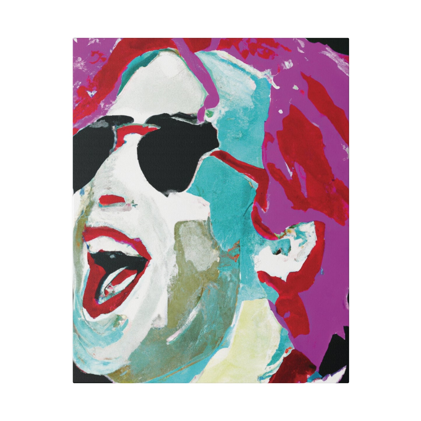 7676H - Rockstar Painting Print | Face | Abstract | Poster | Home Decor | Wall Art | Music Art | Canvas