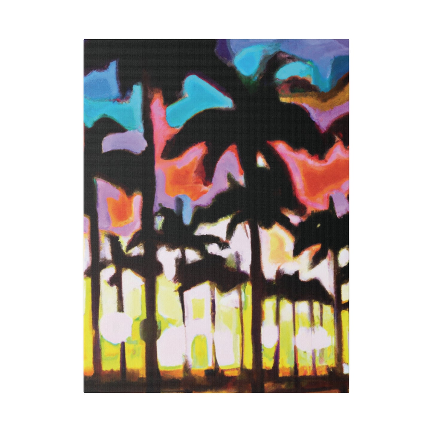 8596C - Miami Beach Sunset Painting Print | Miami | Beach | Sunset | Poster | Home Decor | Wall Art | Canvas