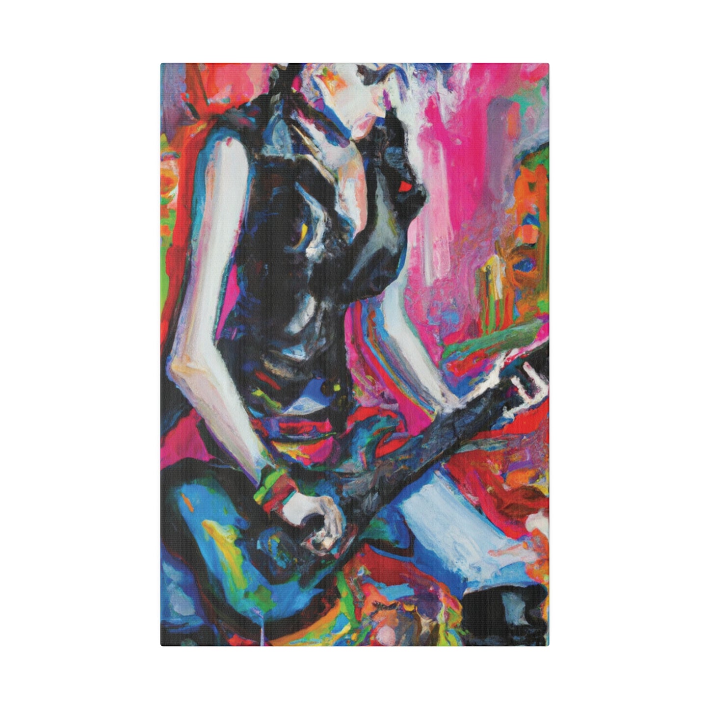 795W - Rockstar Oil Painting Style Print | Poster | Home Decor | Wall Art | Music Art | Canvas