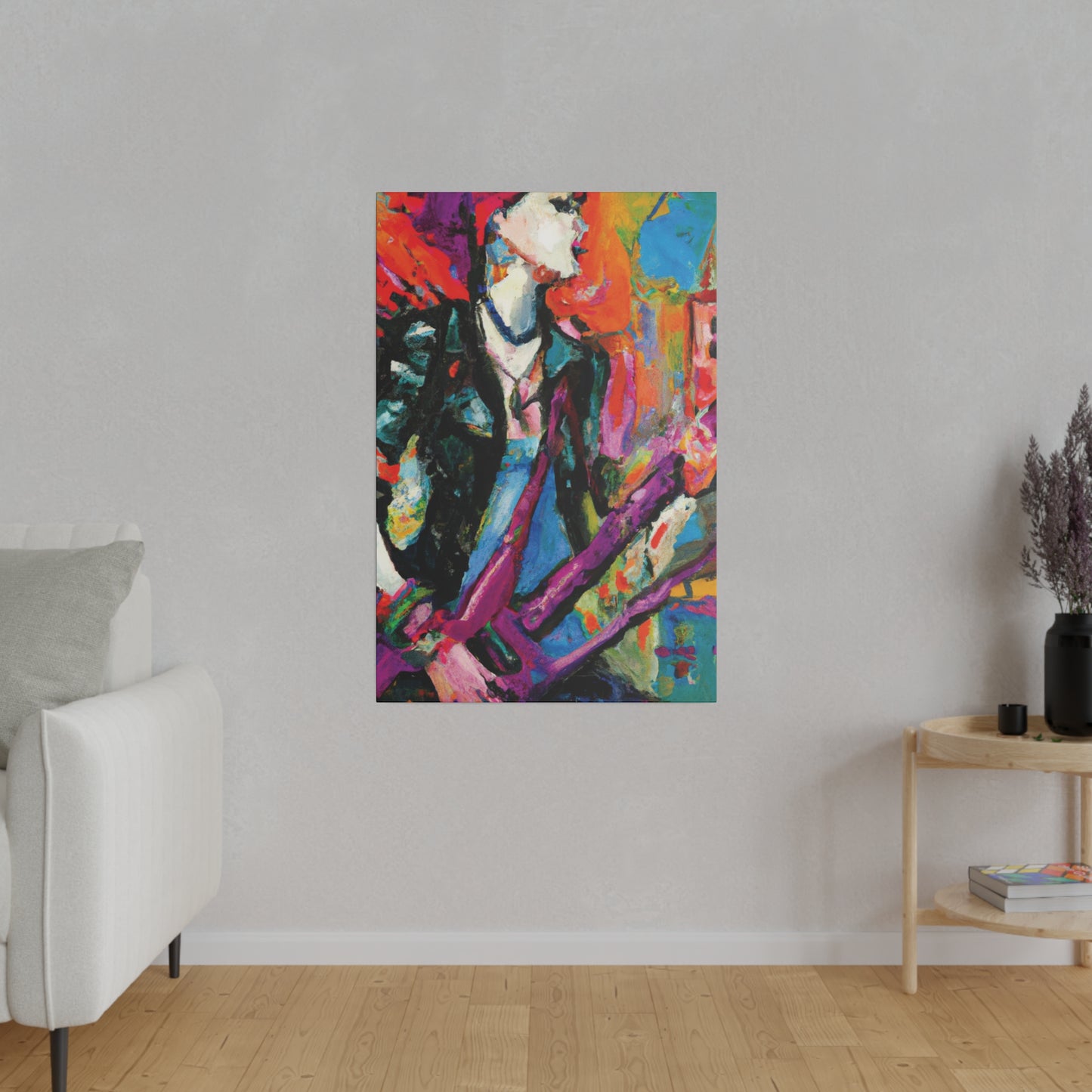 675Y - Rockstar Oil Painting Style Print | Poster | Home Decor | Wall Art | Music Art | Canvas