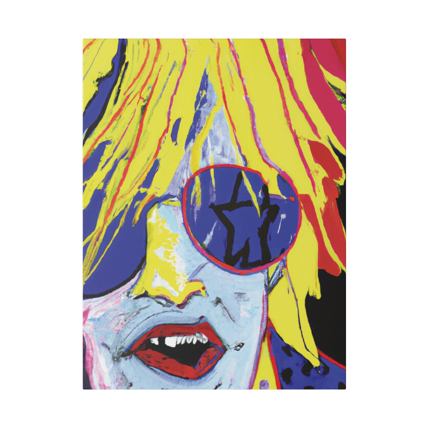 8742G - Rockstar Painting Print | Face | Abstract | Poster | Home Decor | Wall Art | Music Art | Canvas
