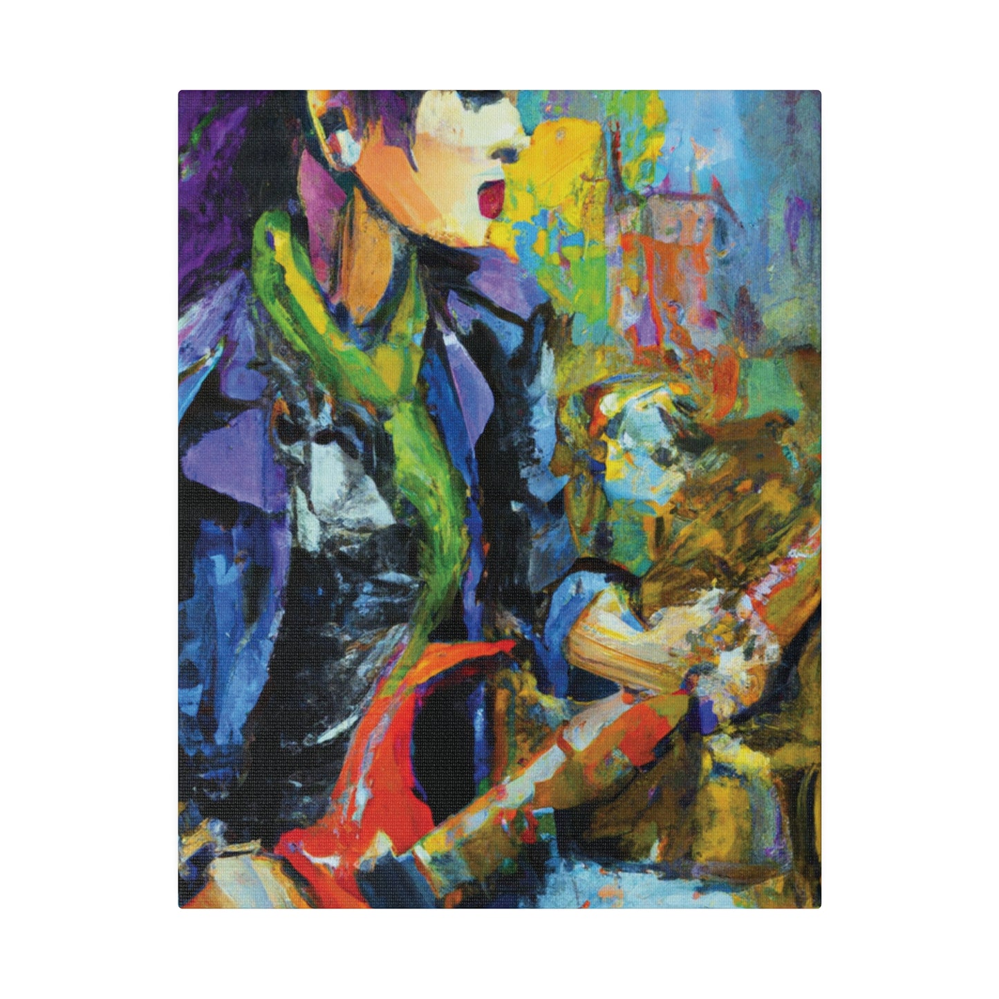 2047V - Rockstar Oil Painting Style Print | Poster | Home Decor | Wall Art | Music Art | Canvas