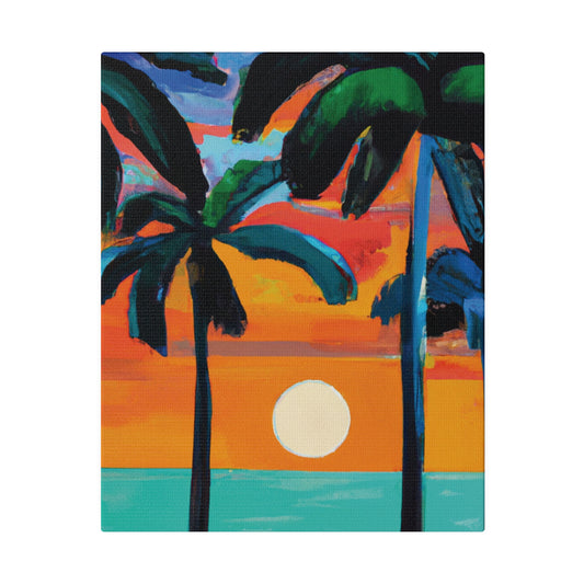 4567C - Miami Beach Sunset Painting Print | Miami | Beach | Sunset | Poster | Home Decor | Wall Art | Canvas