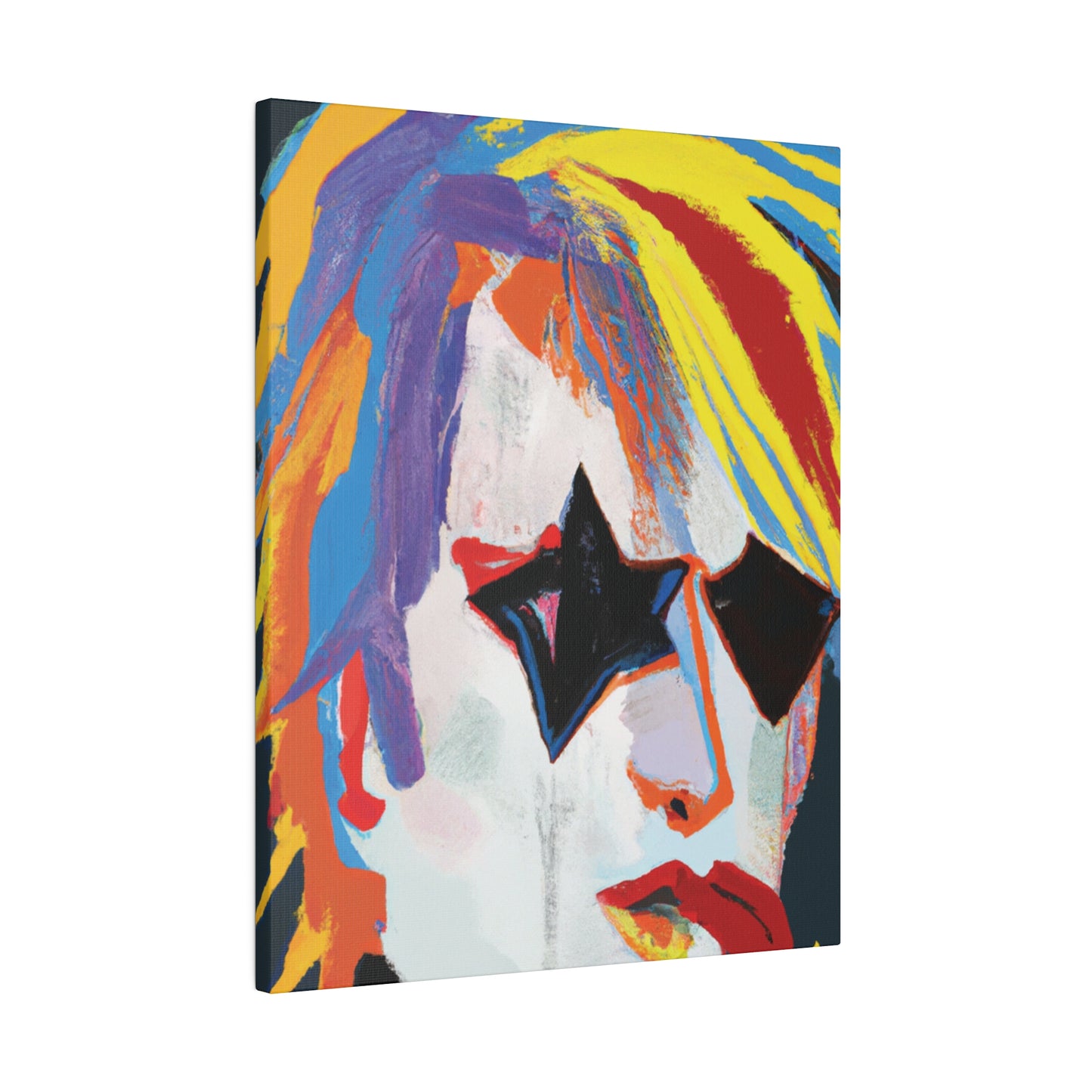 5673A - Rockstar Painting Print | Face | Abstract | Poster | Home Decor | Wall Art | Music Art | Canvas