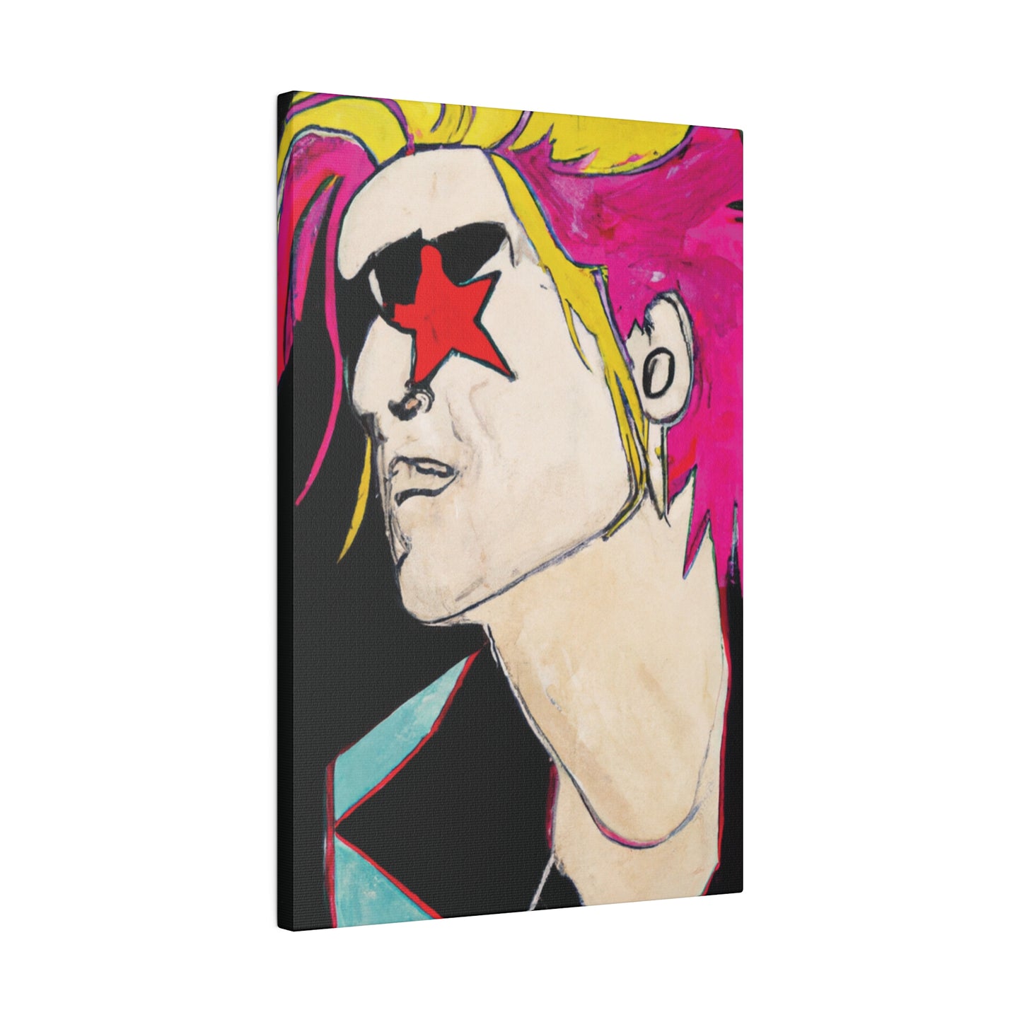 1845V - Rockstar Painting Print | Face | Abstract | Poster | Home Decor | Wall Art | Music Art | Canvas