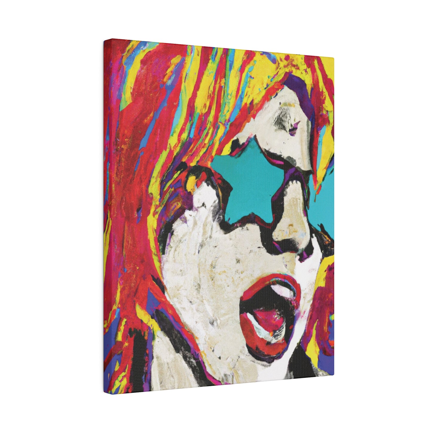 8876G - Rockstar Painting Print | Face | Abstract | Poster | Home Decor | Wall Art | Music Art | Canvas