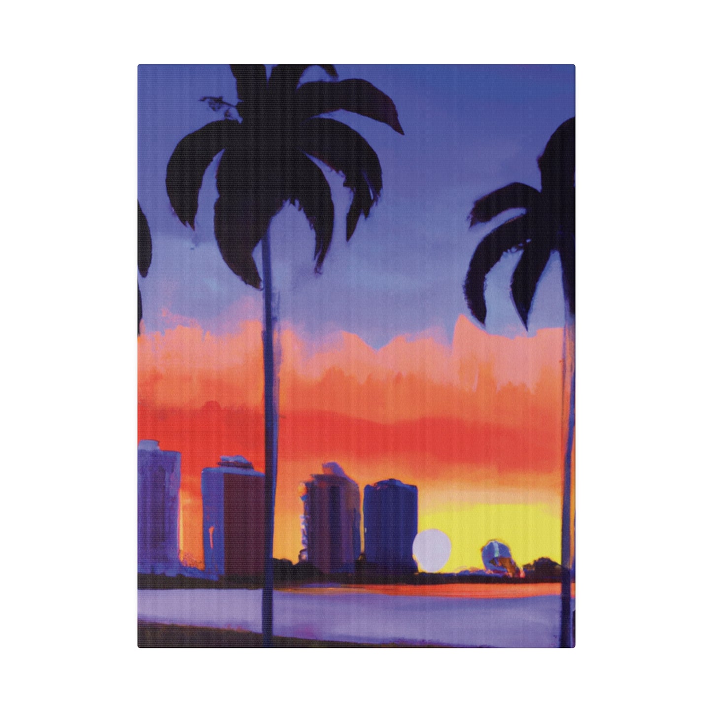 6829T - Miami Beach Sunset Painting Print | Miami | Beach | Sunset | Poster | Home Decor | Wall Art | Canvas