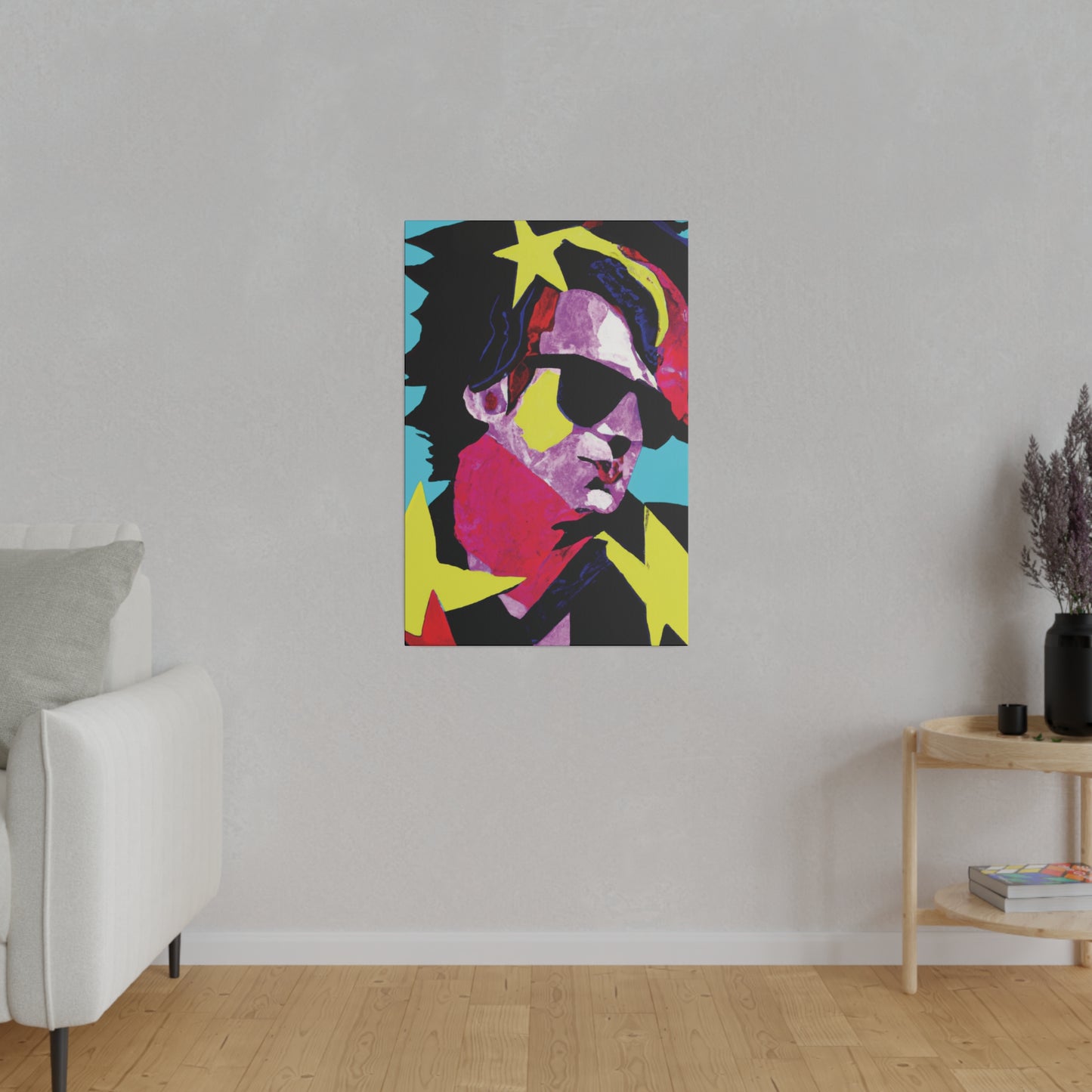 6749z - Rockstar Painting Print | Face | Abstract | Poster | Home Decor | Wall Art | Music Art | Canvas