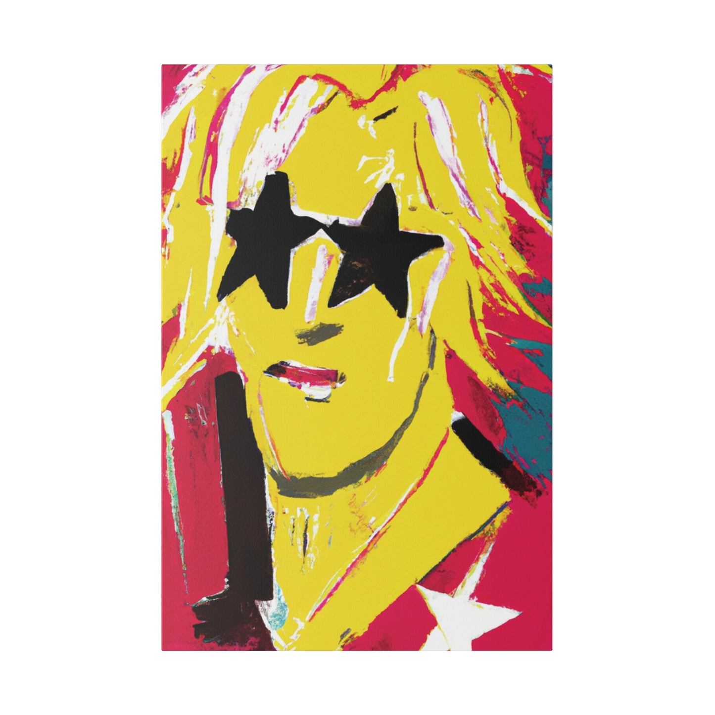 5263T - Rockstar Painting Print | Face | Abstract | Poster | Home Decor | Wall Art | Music Art | Canvas