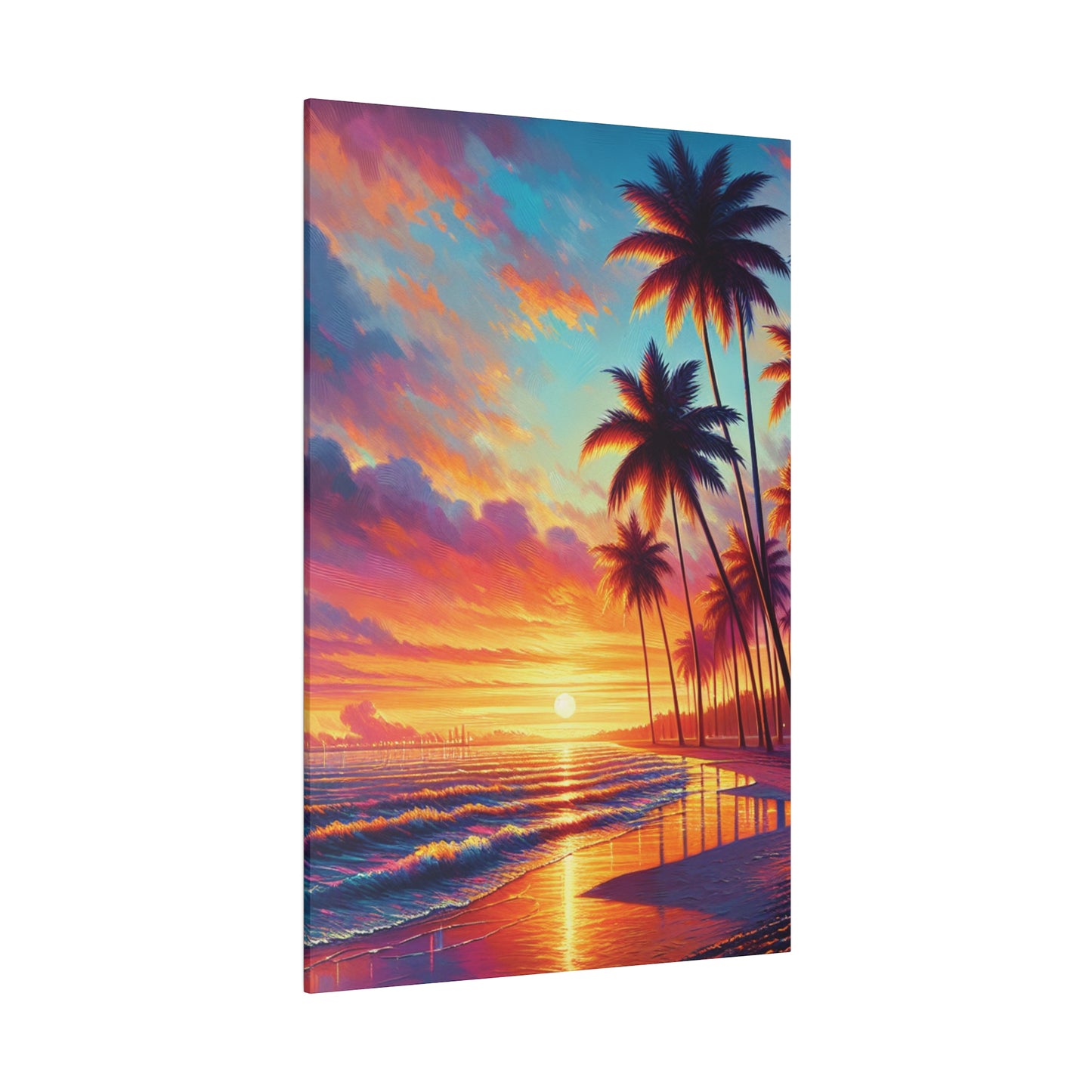 2398K - miami beach art, sunset background, ocean art work, beach art work, sunset designs, miami beach painting, miami beach print