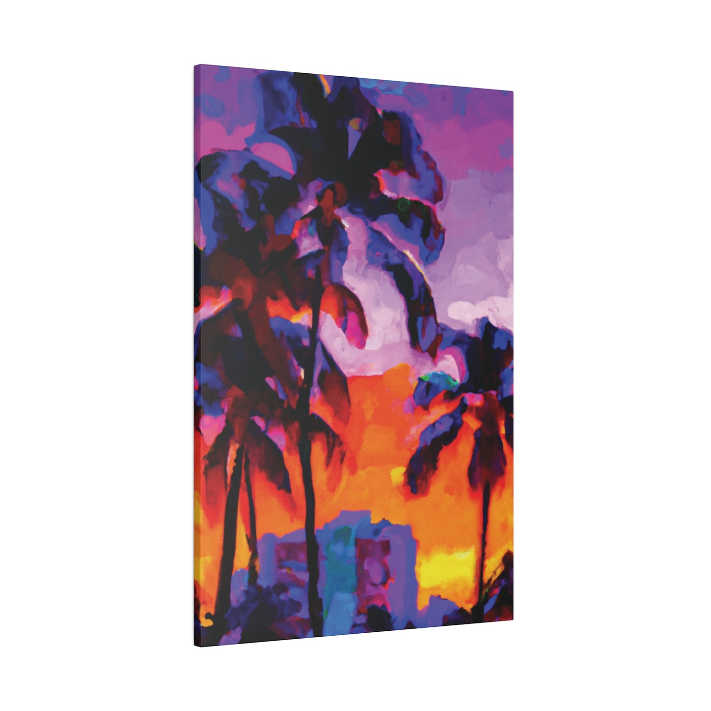 313J - Miami Beach Sunset Painting Print | Miami | Beach | Sunset | Poster | Home Decor | Wall Art | Canvas