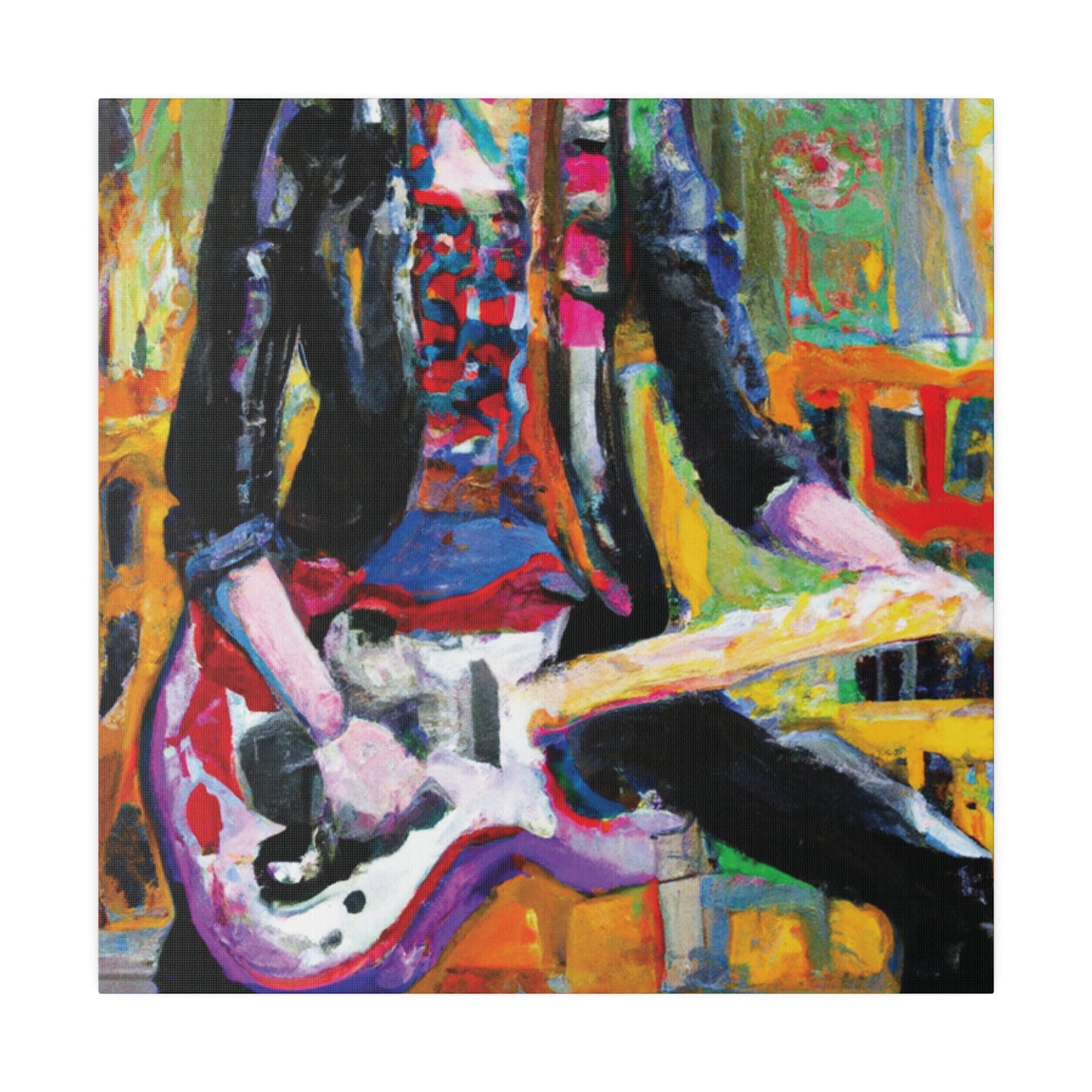 834H - Rockstar Oil Painting Style Print | Poster | Home Decor | Wall Art | Music Art | Canvas