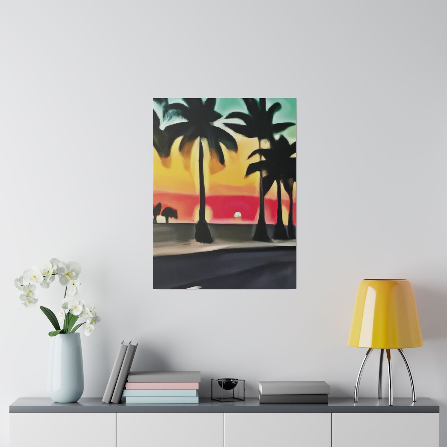 6057U - Miami Beach Sunset Painting Print | Miami | Beach | Sunset | Poster | Home Decor | Wall Art | Canvas