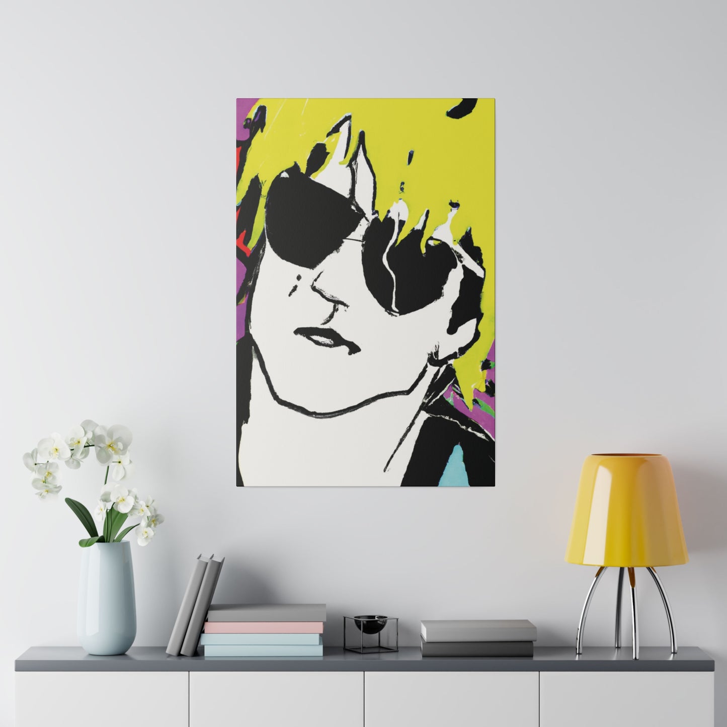 347H - Rockstar Painting Print | Face | Abstract | Poster | Home Decor | Wall Art | Music Art | Canvas