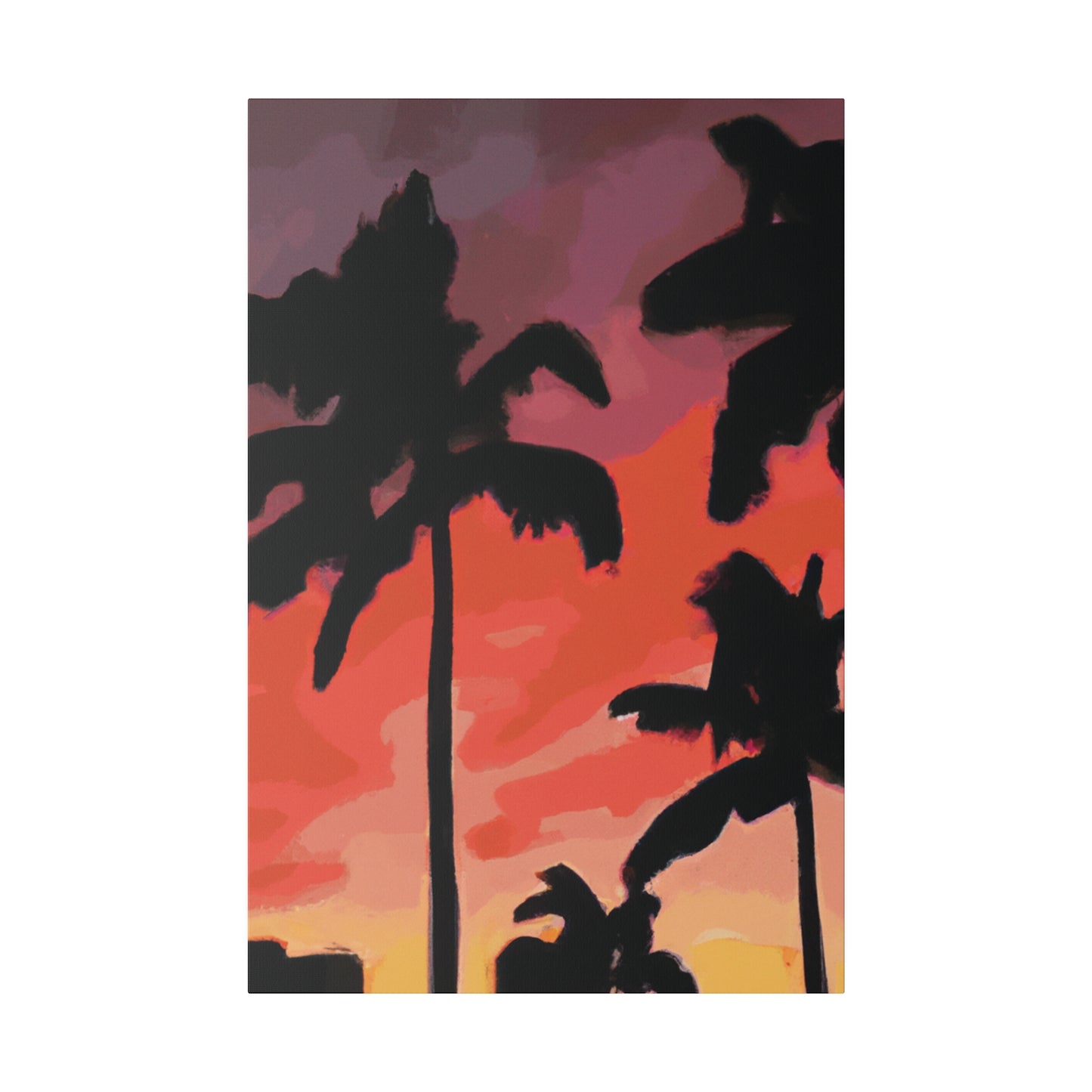 9324K - Miami Beach Sunset Painting Print | Miami | Beach | Sunset | Poster | Home Decor | Wall Art | Canvas