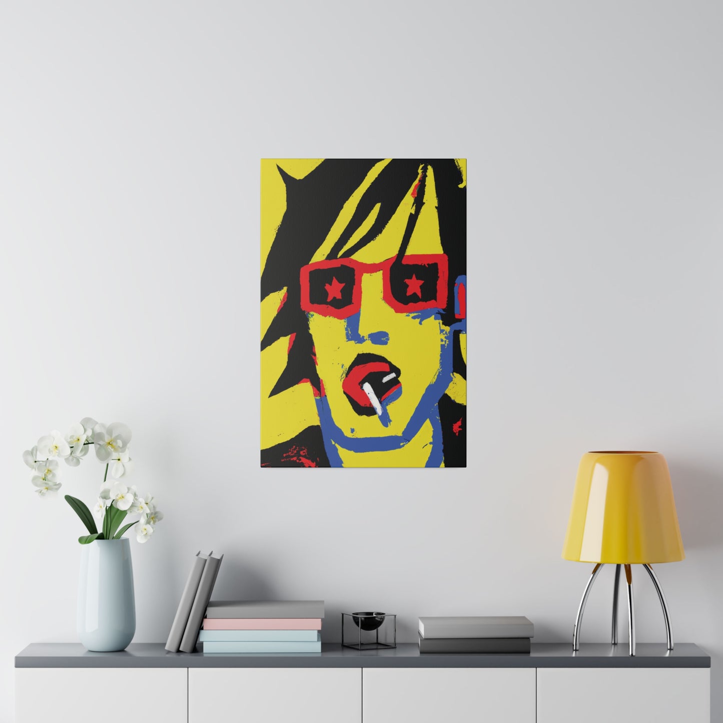 4745B - Rockstar Painting Print | Face | Abstract | Poster | Home Decor | Wall Art | Music Art | Canvas