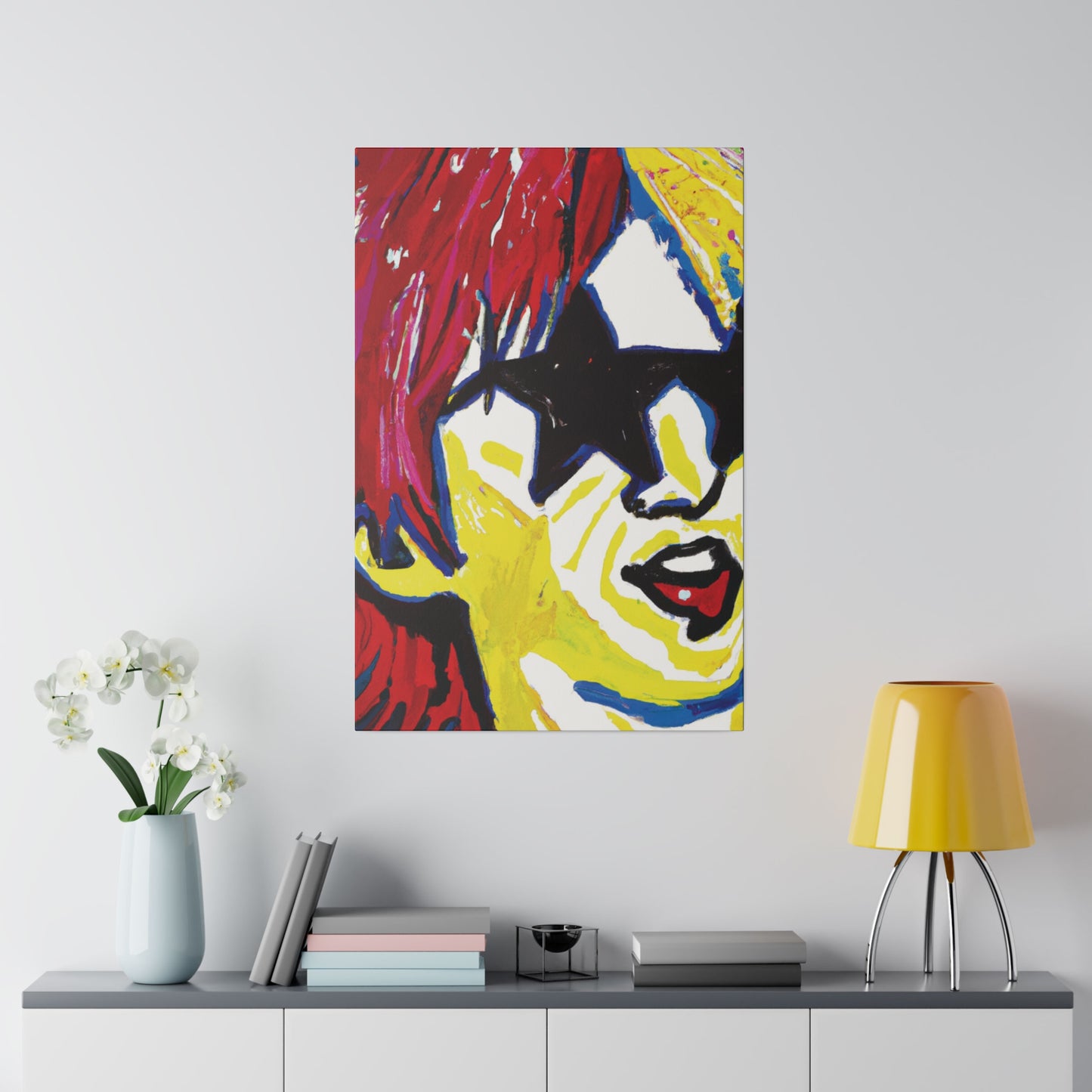 7485G - Rockstar Painting Print | Face | Abstract | Poster | Home Decor | Wall Art | Music Art | Canvas