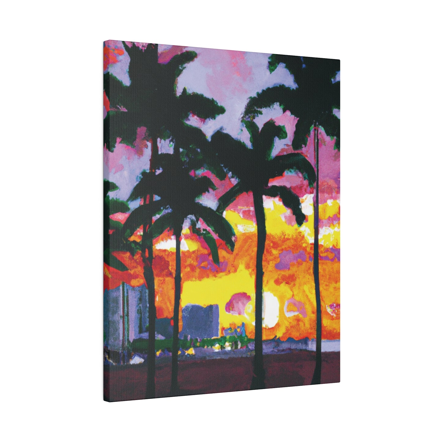 6342T - Miami Beach Sunset Painting Print | Miami | Beach | Sunset | Poster | Home Decor | Wall Art | Canvas