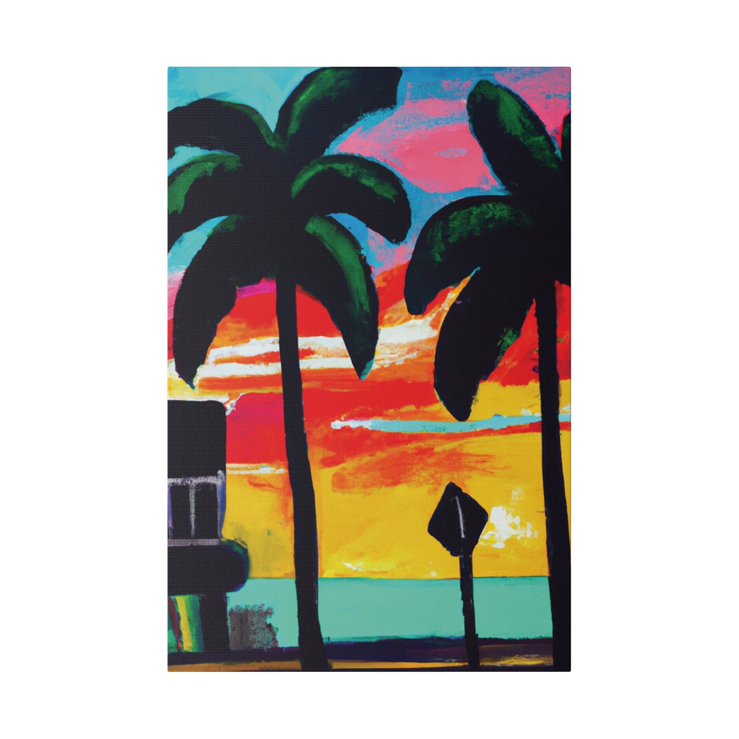 9346Y - Miami Beach Sunset Painting Print | Miami | Beach | Sunset | Poster | Home Decor | Wall Art | Canvas