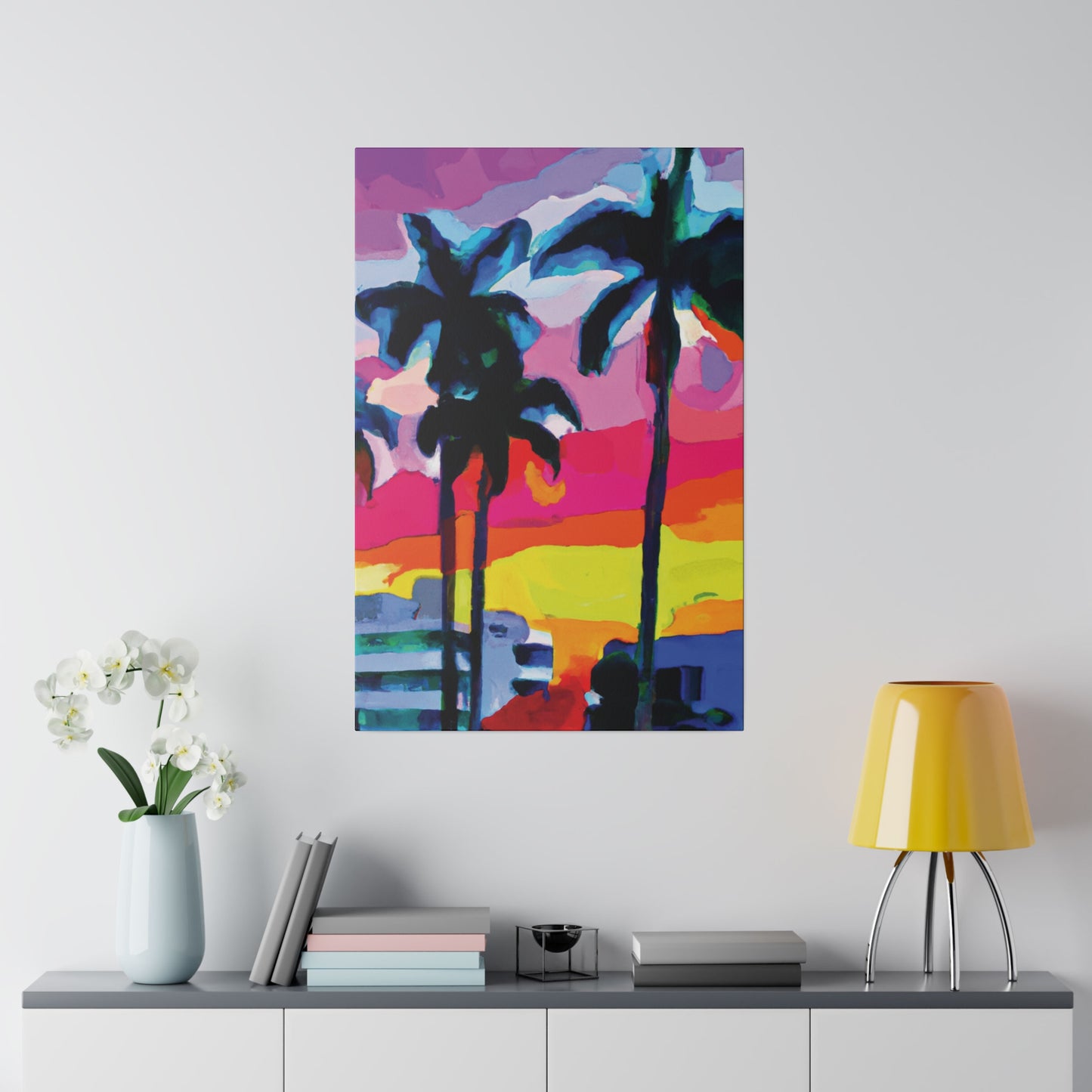 9342C - Miami Beach Sunset Painting Print | Miami | Beach | Sunset | Poster | Home Decor | Wall Art | Canvas