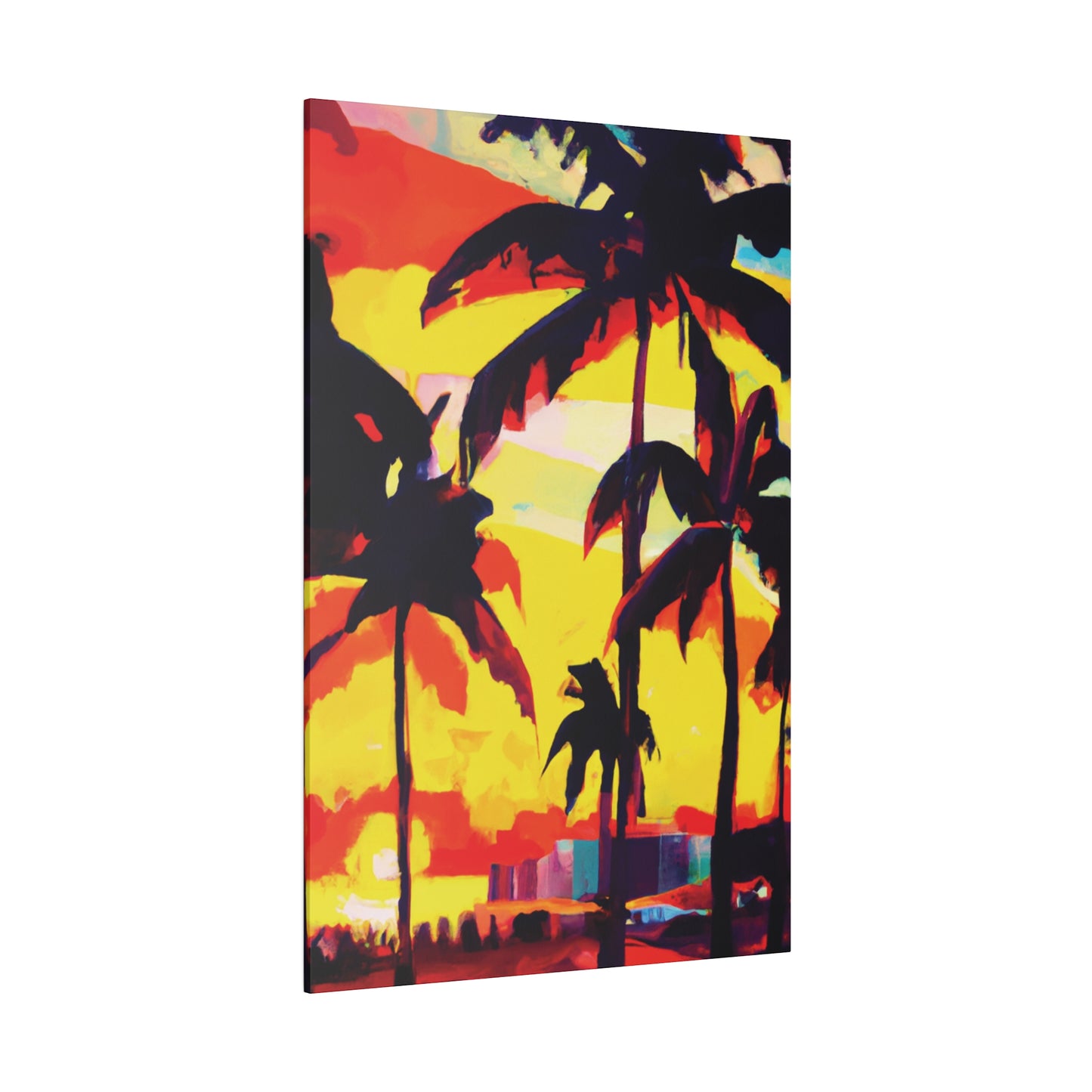 7643G - Miami Beach Sunset Painting Print | Miami | Beach | Sunset | Poster | Home Decor | Wall Art | Canvas