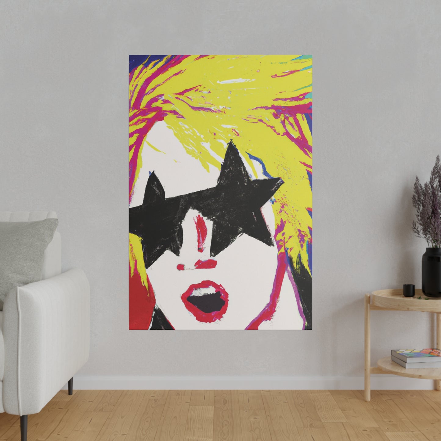 6723Z - Rockstar Painting Print | Face | Abstract | Poster | Home Decor | Wall Art | Music Art | Canvas