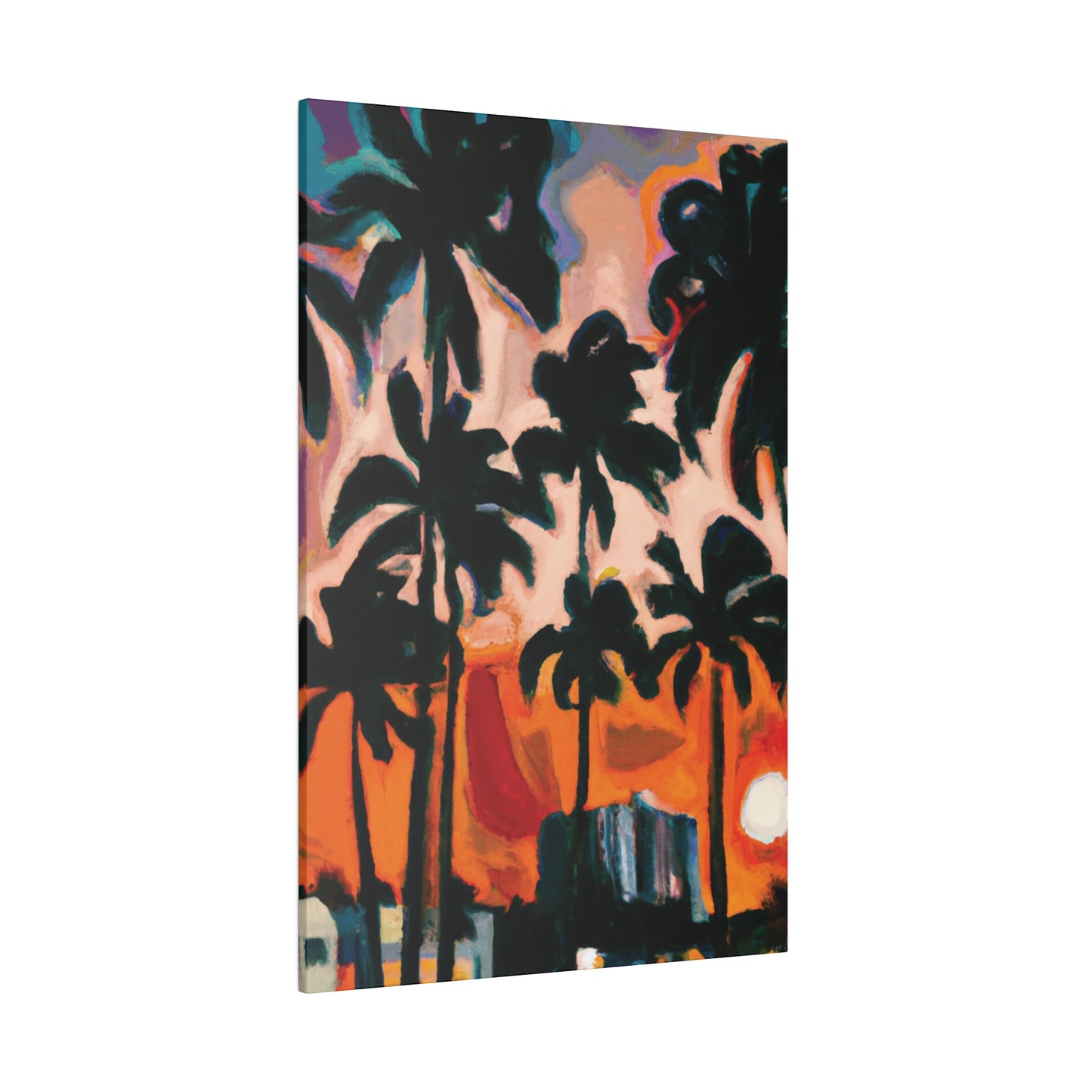 4317T - Miami Beach Sunset Painting Print | Miami | Beach | Sunset | Poster | Home Decor | Wall Art | Canvas
