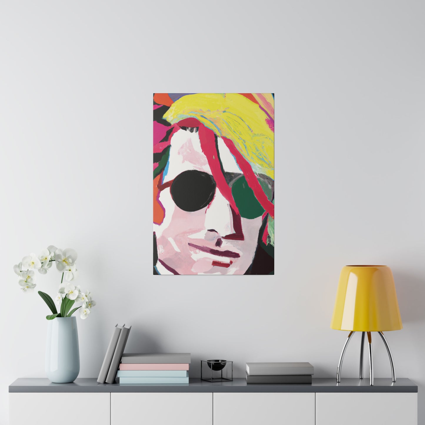 834Y - Rockstar Painting Print | Face | Abstract | Poster | Home Decor | Wall Art | Music Art | Canvas