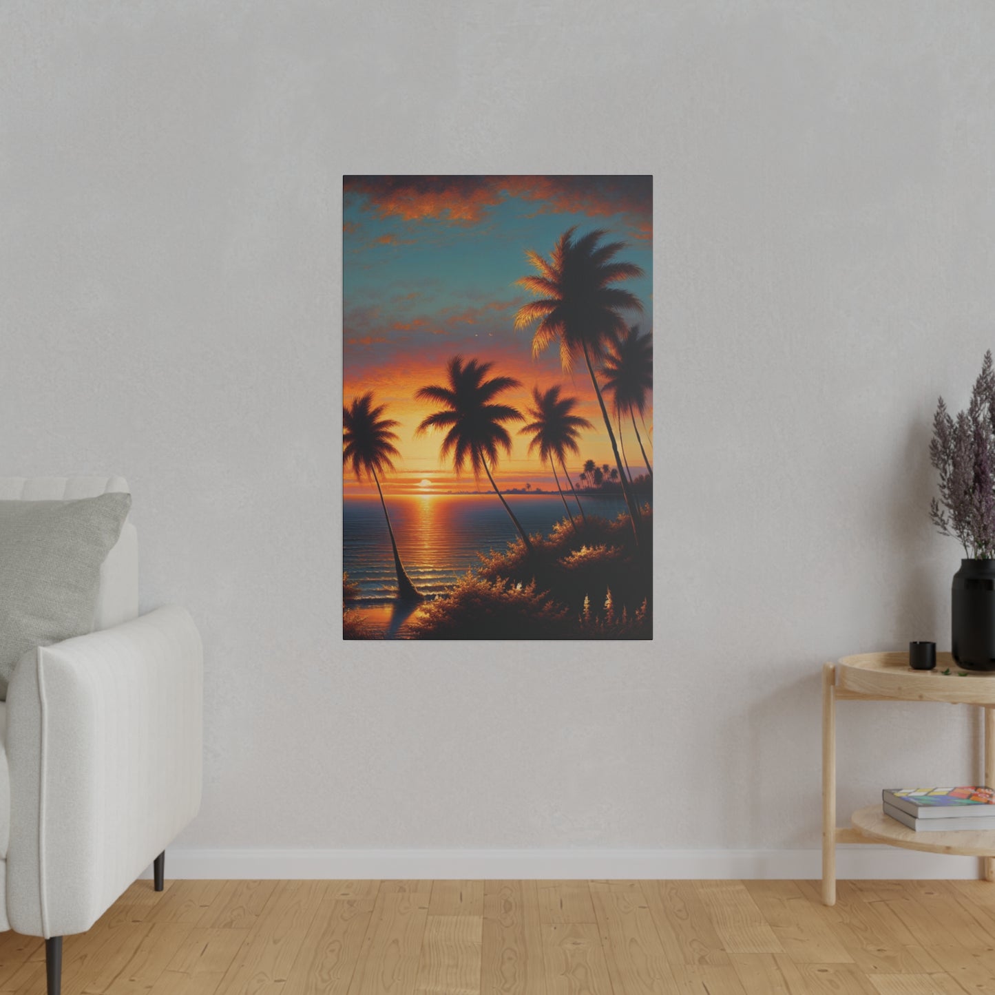 7485J - miami beach art, sunset background, ocean art work, beach art work, sunset designs, miami beach painting, miami beach print