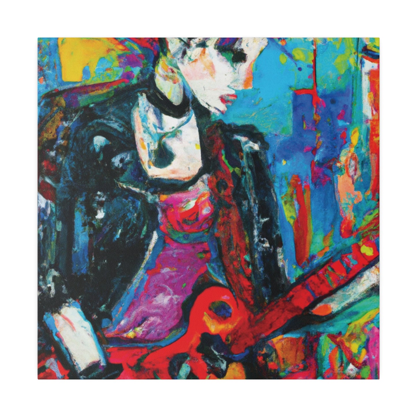 9051F - Rockstar Oil Painting Style Print | Poster | Home Decor | Wall Art | Music Art | Canvas