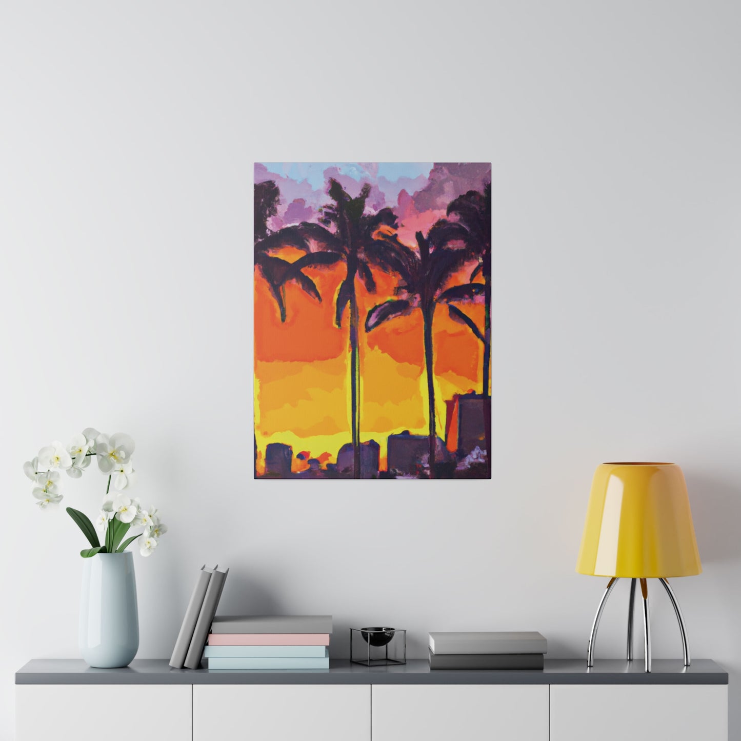 7392A - Miami Beach Sunset Painting Print | Miami | Beach | Sunset | Poster | Home Decor | Wall Art | Canvas