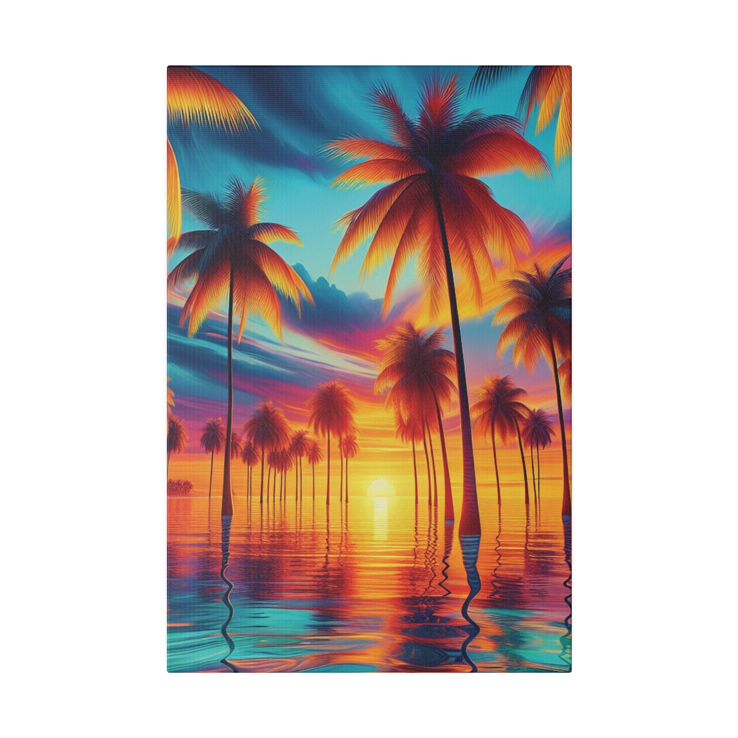 8235F - Miami Beach Sunset Painting Print | Miami | Beach | Sunset | Poster | Home Decor | Wall Art | Canvas