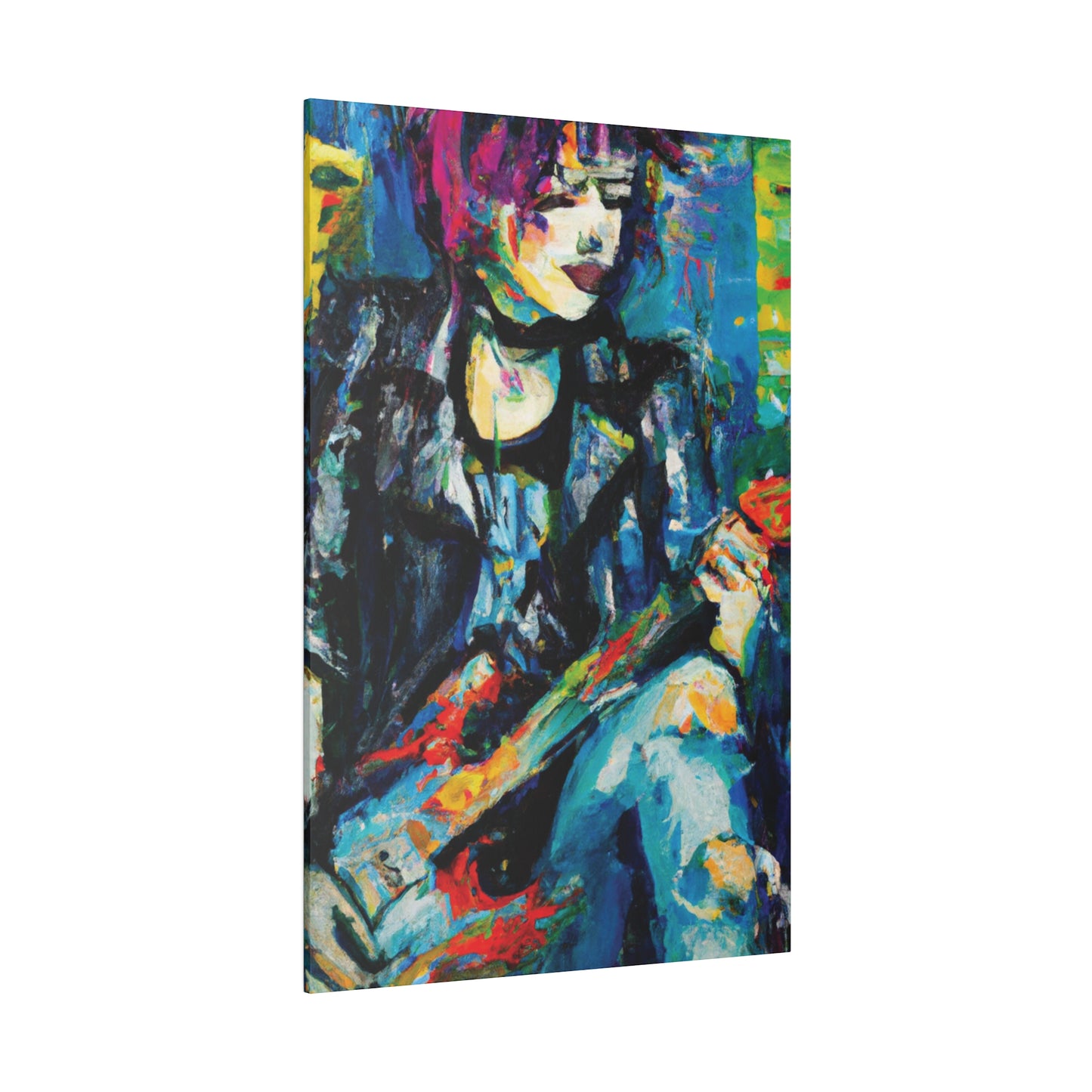 9733T - Rockstar Oil Painting Style Print | Poster | Home Decor | Wall Art | Music Art | Canvas