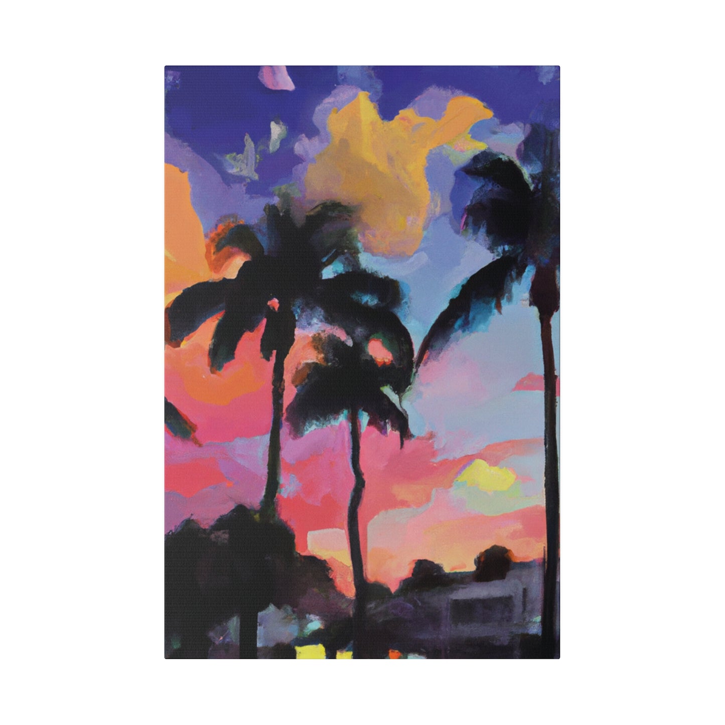 5334Q - Miami Beach Sunset Painting Print | Miami | Beach | Sunset | Poster | Home Decor | Wall Art | Canvas