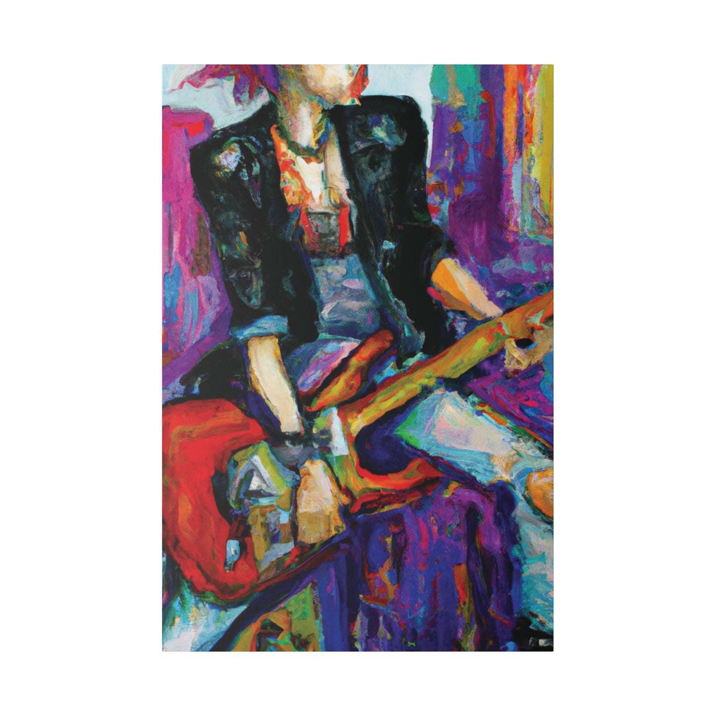 6268K - Rockstar Oil Painting Style Print | Poster | Home Decor | Wall Art | Music Art | Canvas