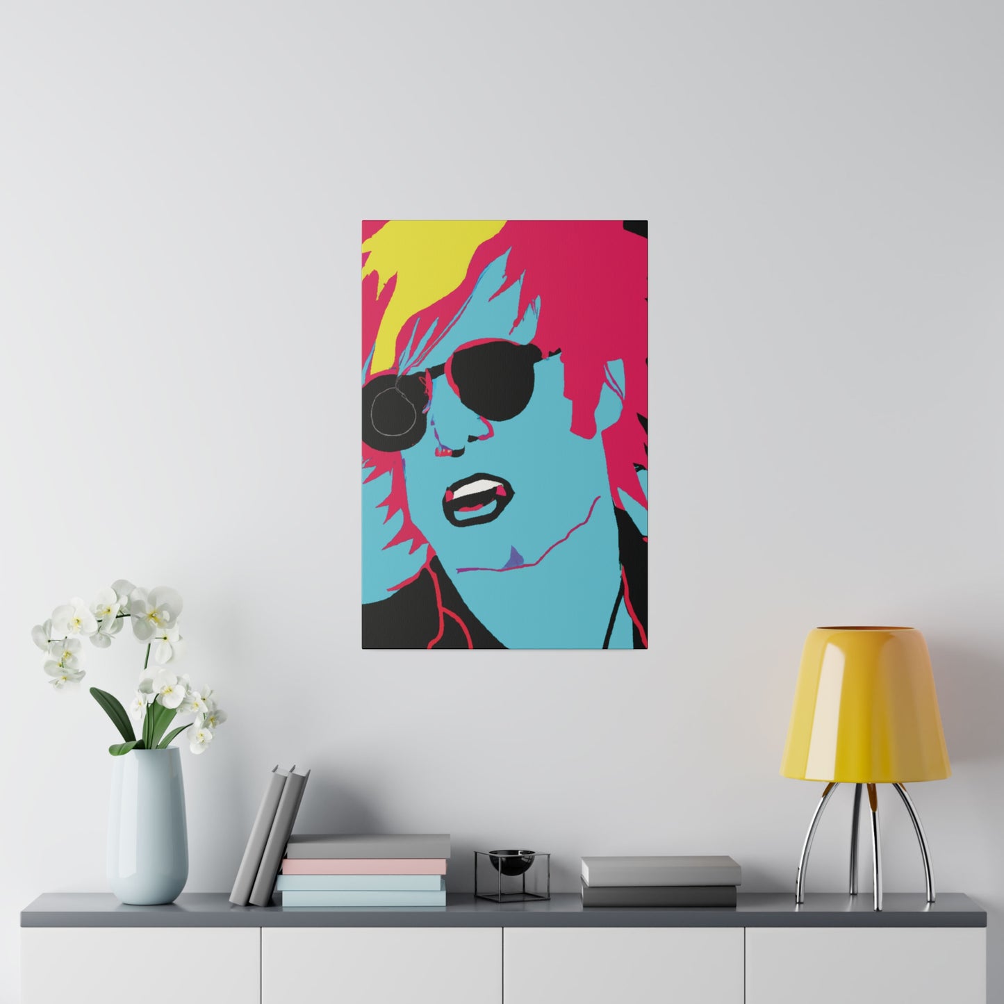 6426B - Rockstar Painting Print | Face | Abstract | Poster | Home Decor | Wall Art | Music Art | Canvas