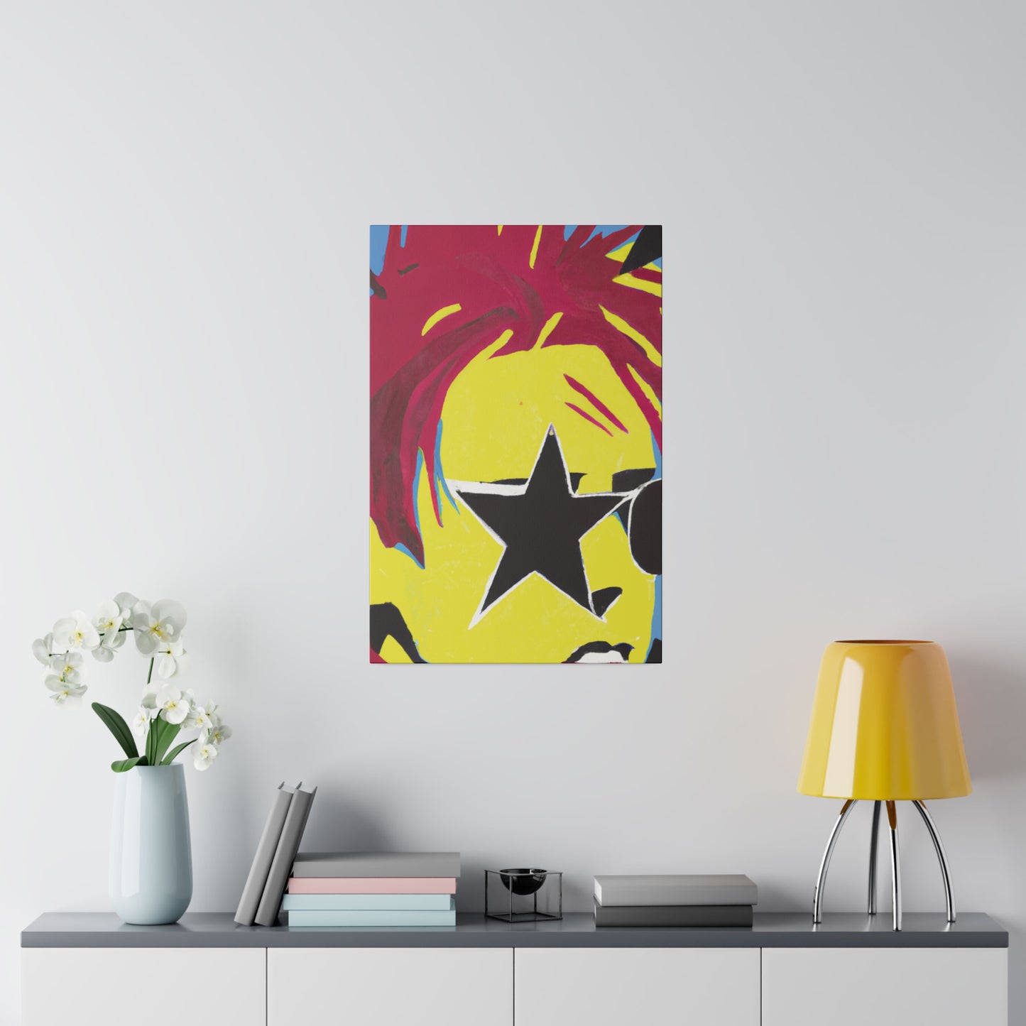 5063P - Rockstar Painting Print | Face | Abstract | Poster | Home Decor | Wall Art | Music Art | Canvas