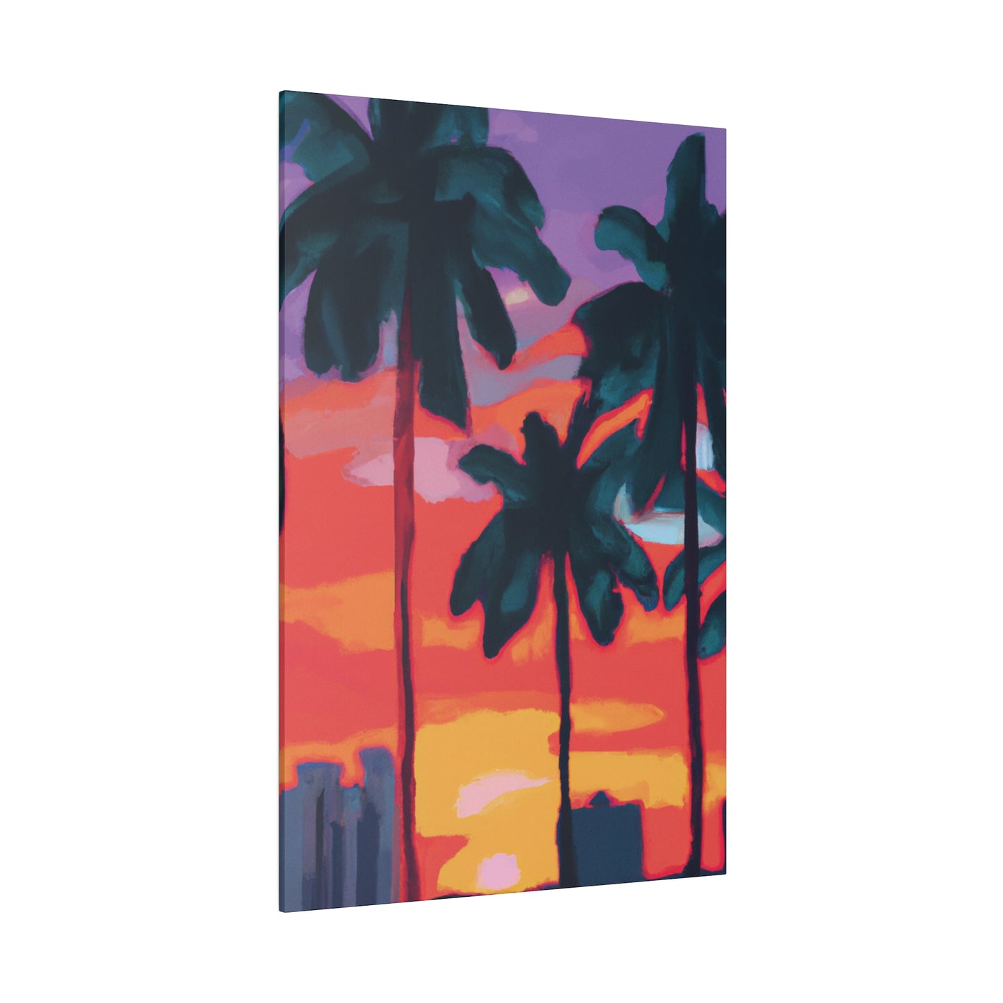 8175T - Miami Beach Sunset Painting Print | Miami | Beach | Sunset | Poster | Home Decor | Wall Art | Canvas