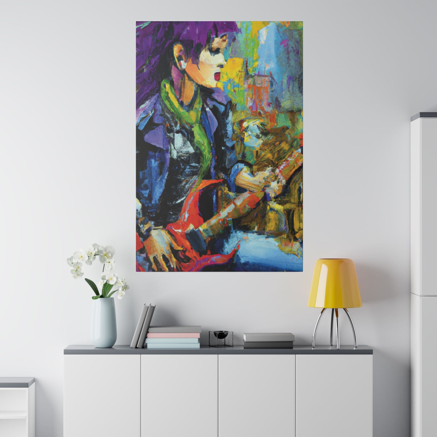 2047V - Rockstar Oil Painting Style Print | Poster | Home Decor | Wall Art | Music Art | Canvas