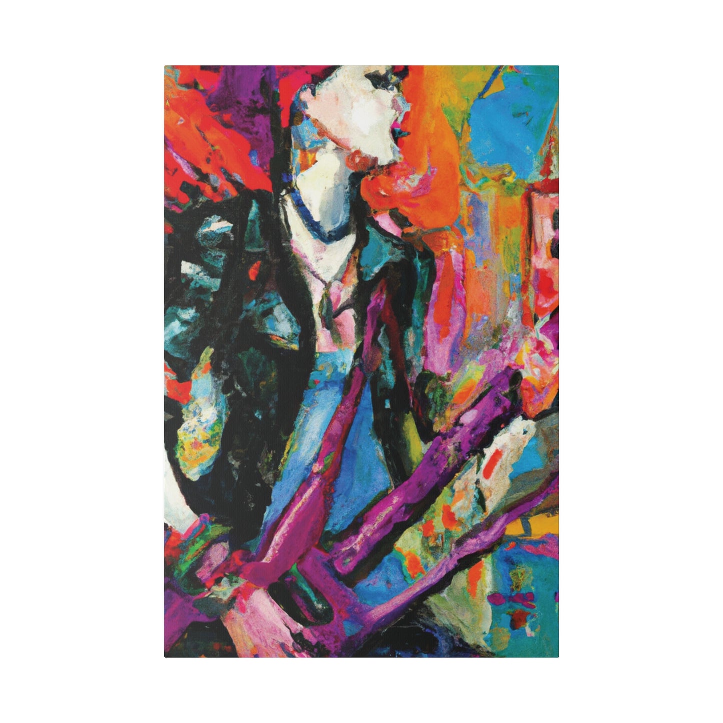 675Y - Rockstar Oil Painting Style Print | Poster | Home Decor | Wall Art | Music Art | Canvas